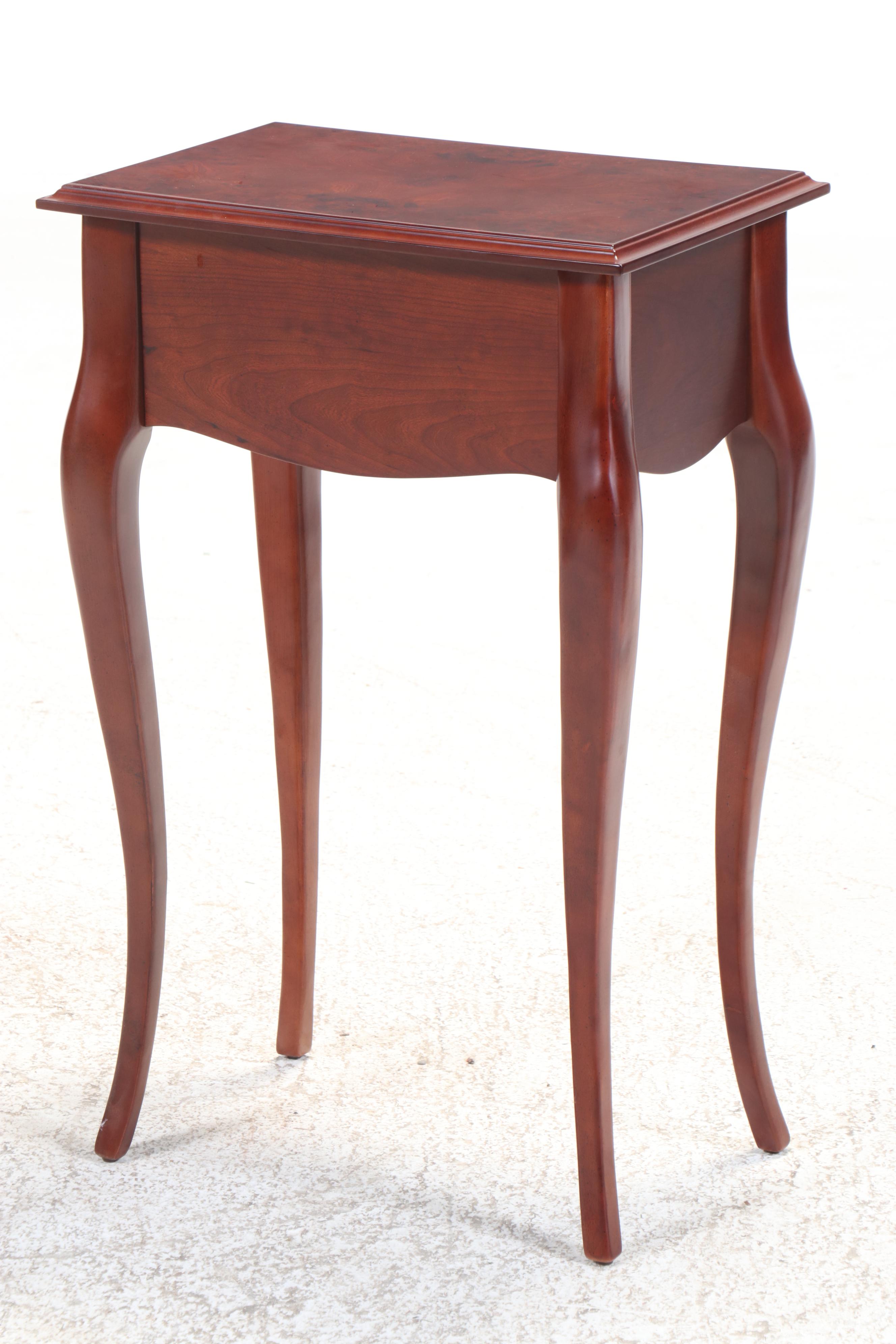 The Bombay Company French Style Burl Wood Dressing Table with Jewelry Drawer