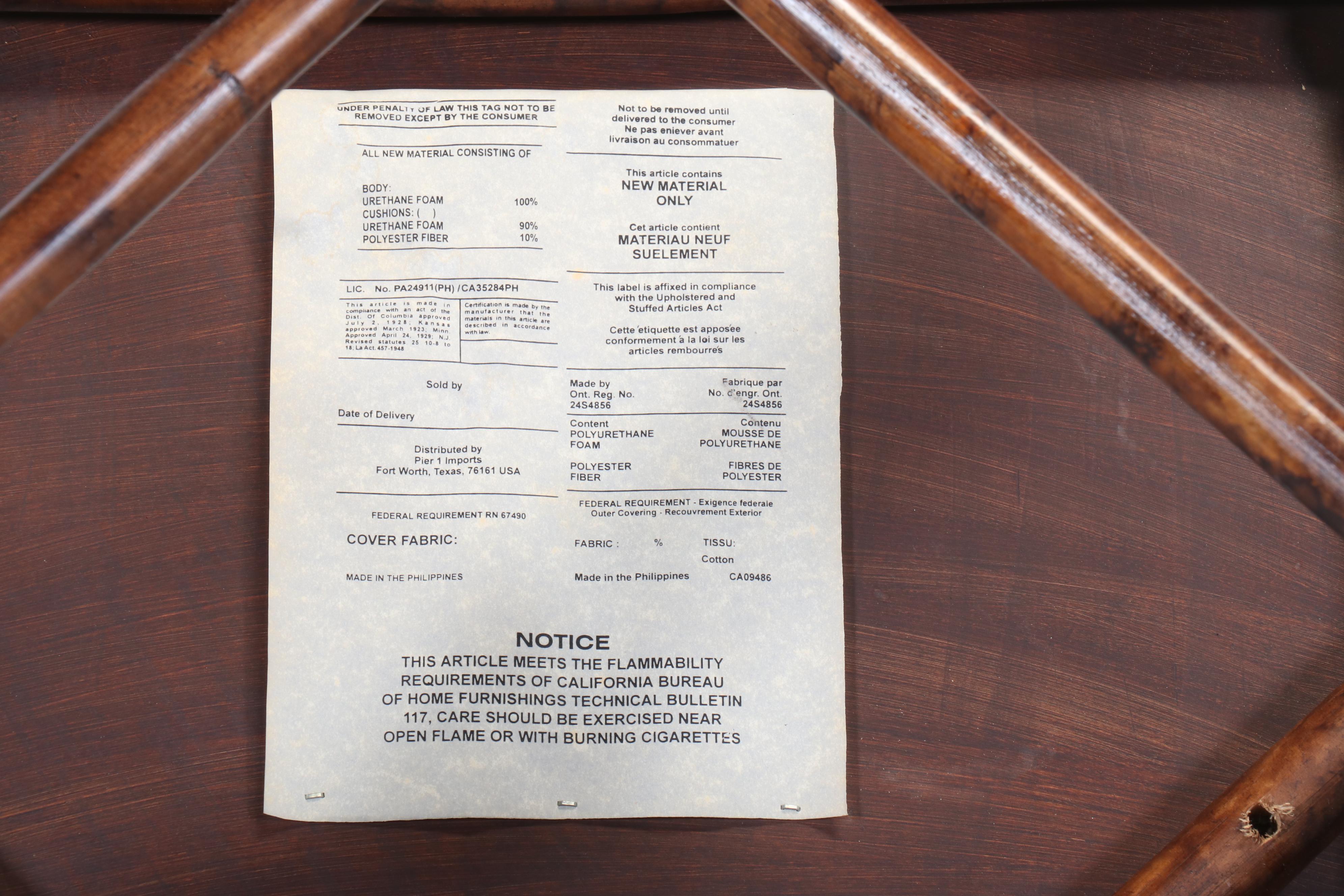 Pair of Pier 1 Imports Rattan Armchairs