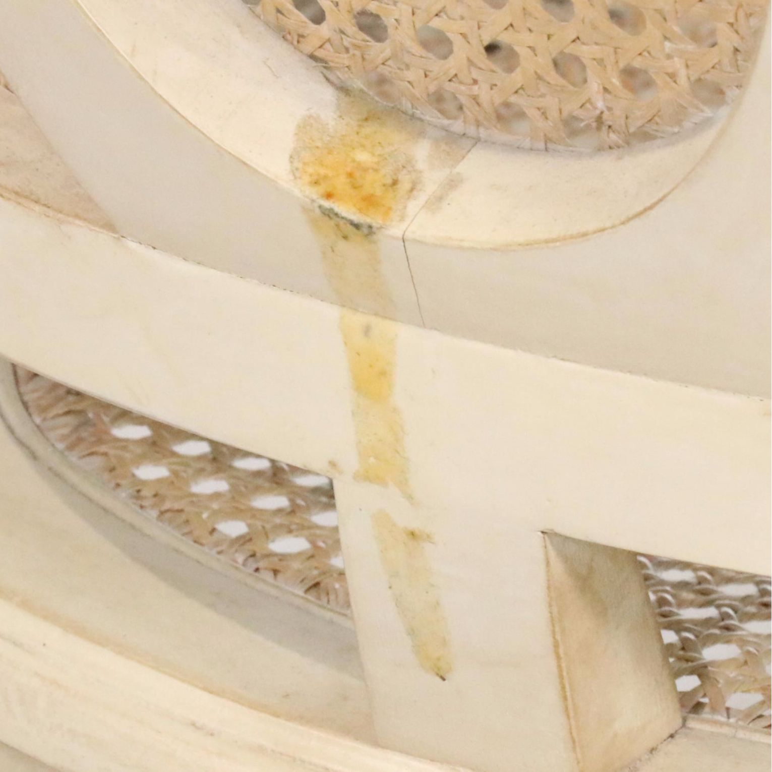 French Provincial Style Painted Wood and Caned Side Chair, Late 20th Century