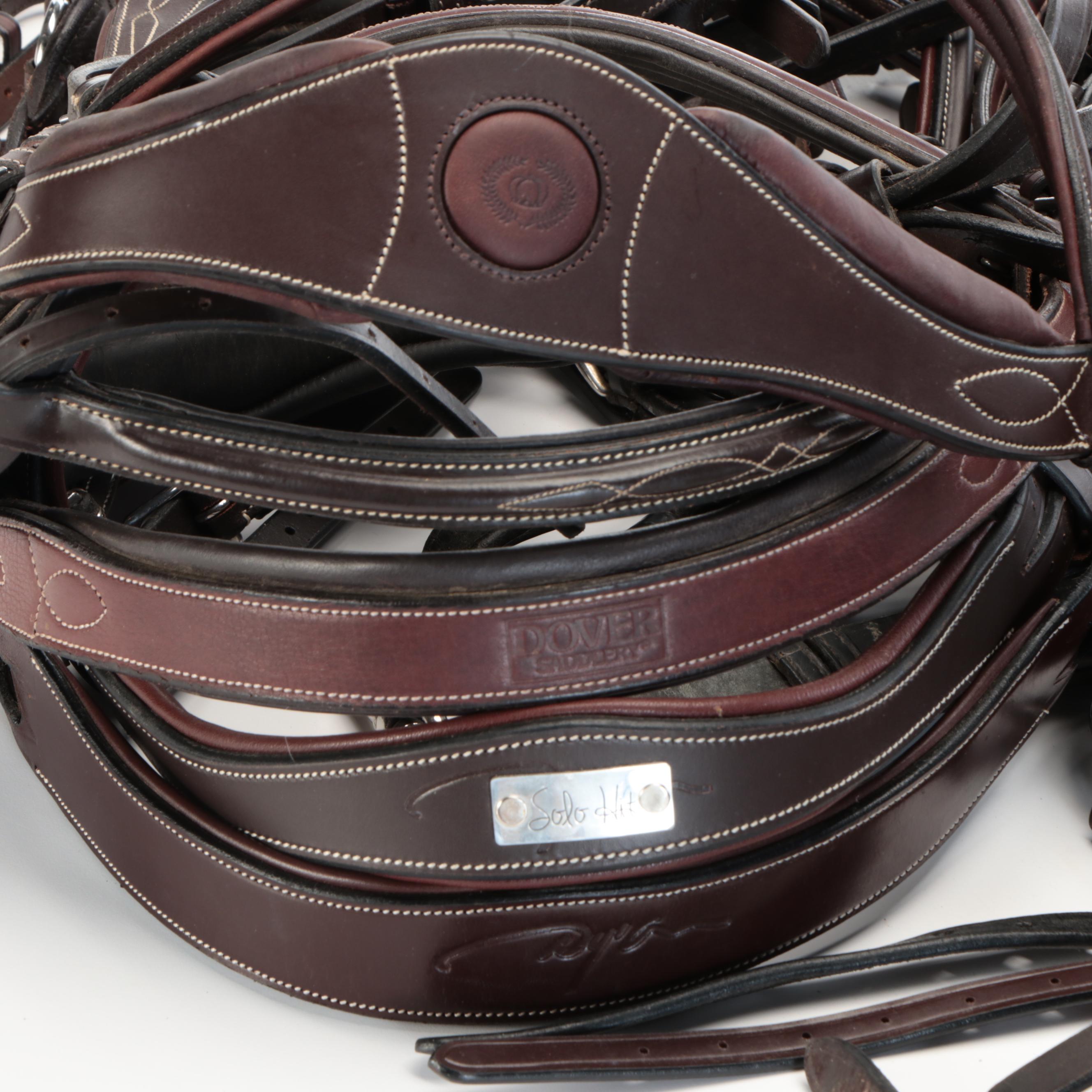 Dy'on, Dover and Other Leather English Bridles, 54" Girth, Bits and More