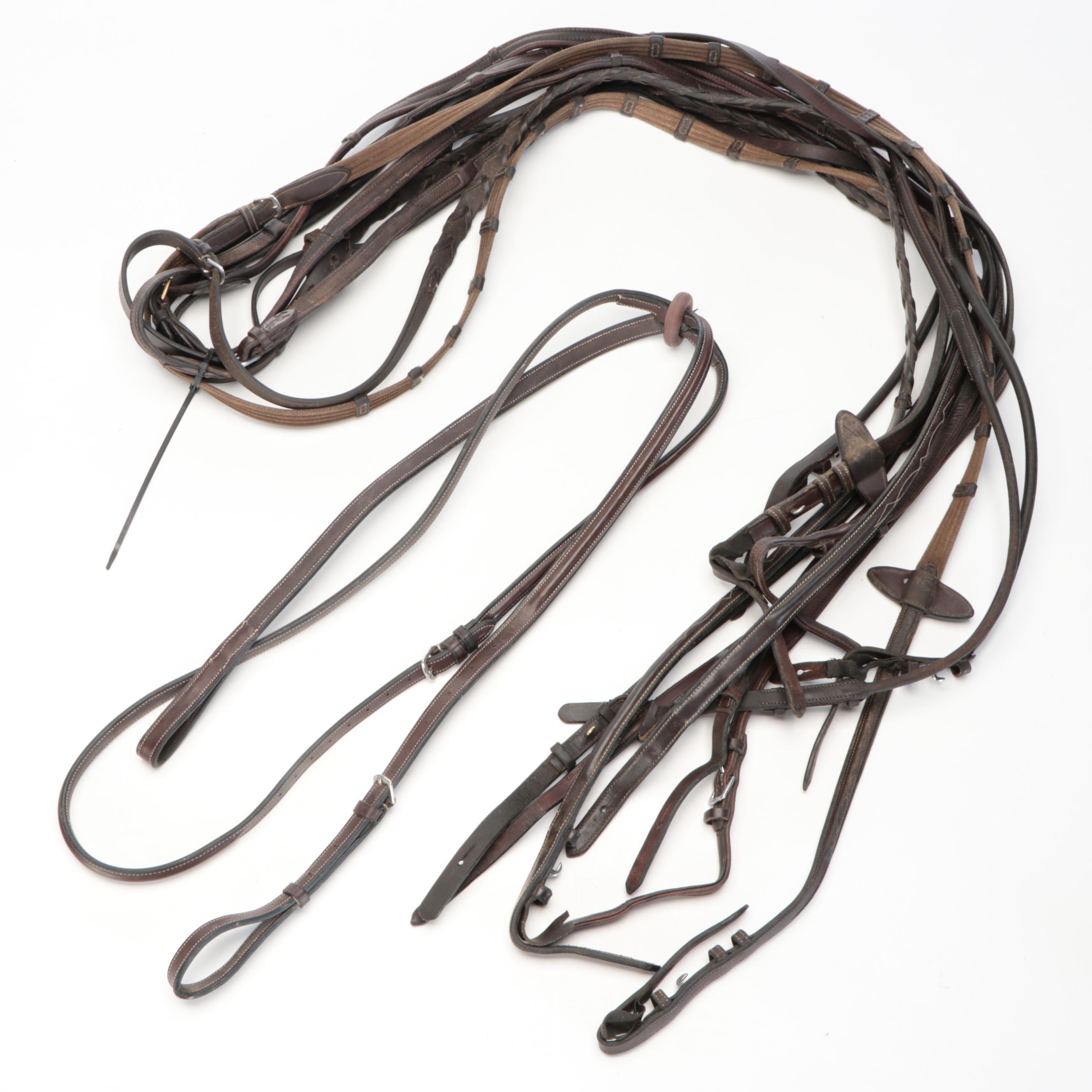 Dy'on, Dover and Other Leather English Bridles, 54" Girth, Bits and More