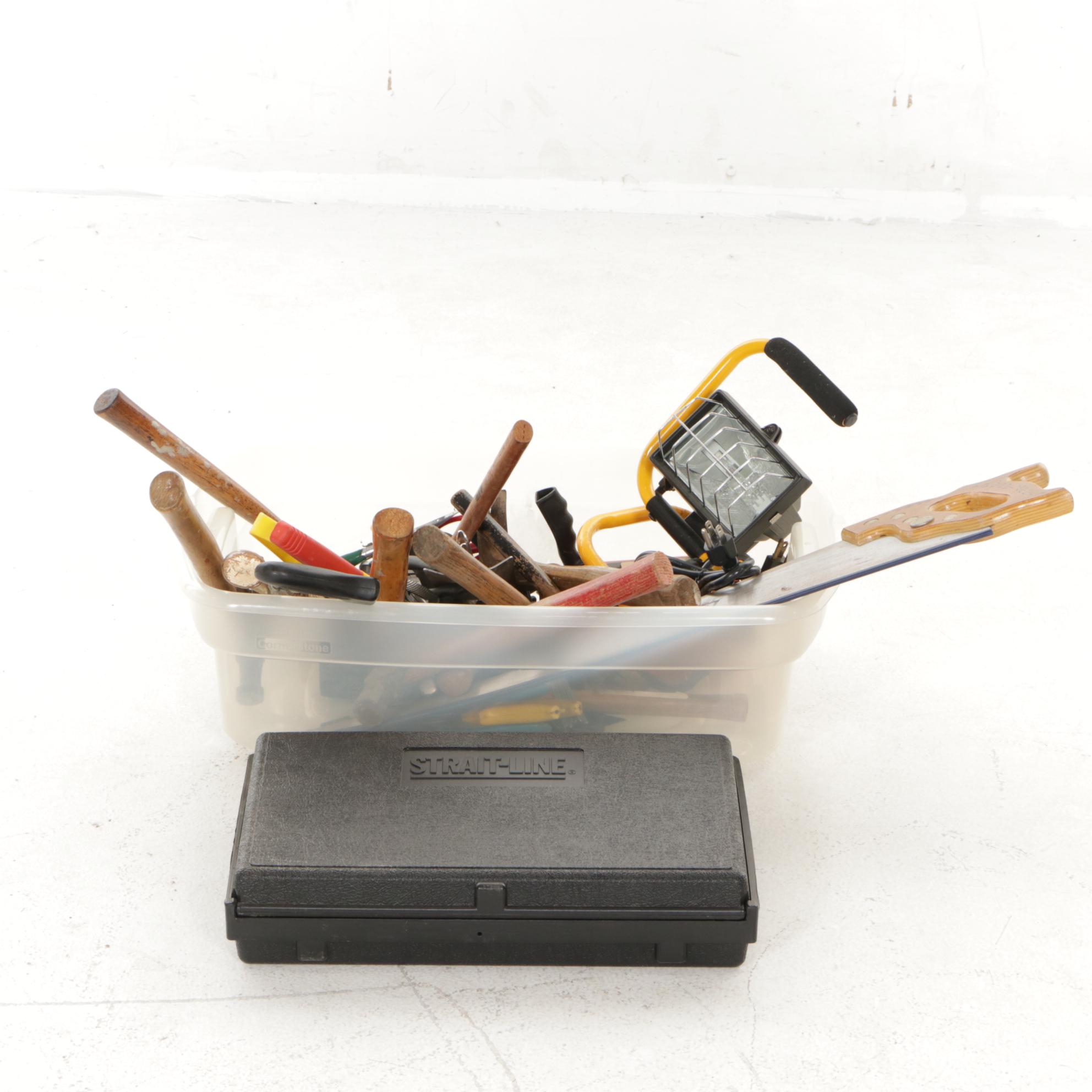 Strait-Line Stud Finder & Laser Level Kit with Craftsman Saw and More Tools