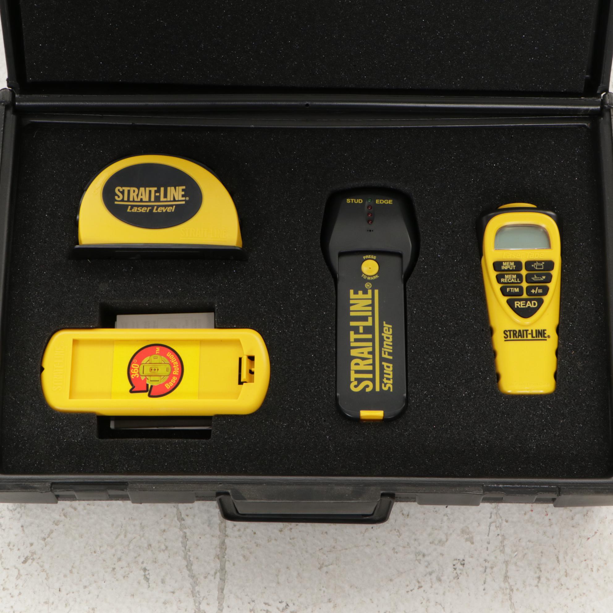 Strait-Line Stud Finder & Laser Level Kit with Craftsman Saw and More Tools