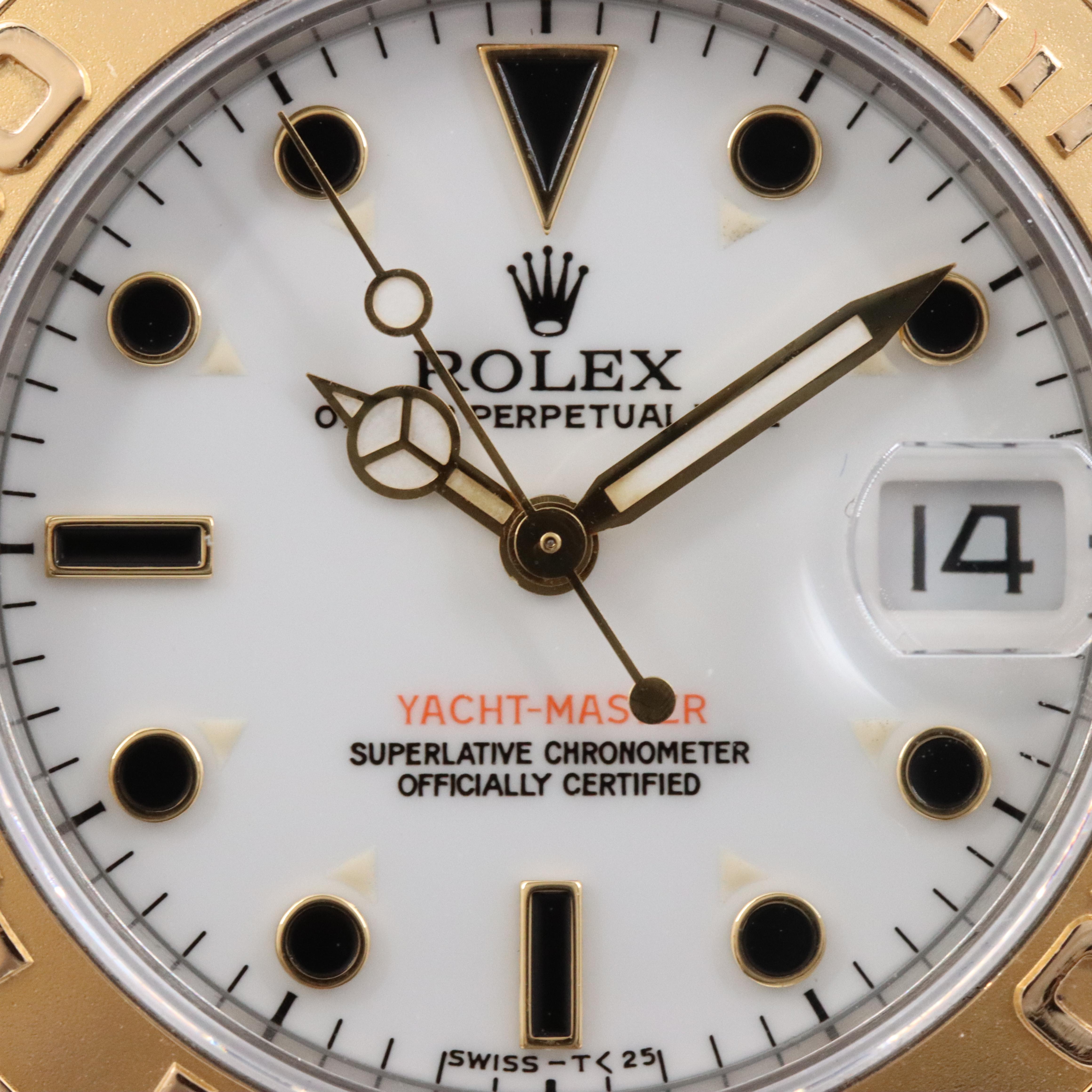 Rolex Yacht-Master 68623 White 35mm 18K Gold & Steel Automatic Watch c.1996