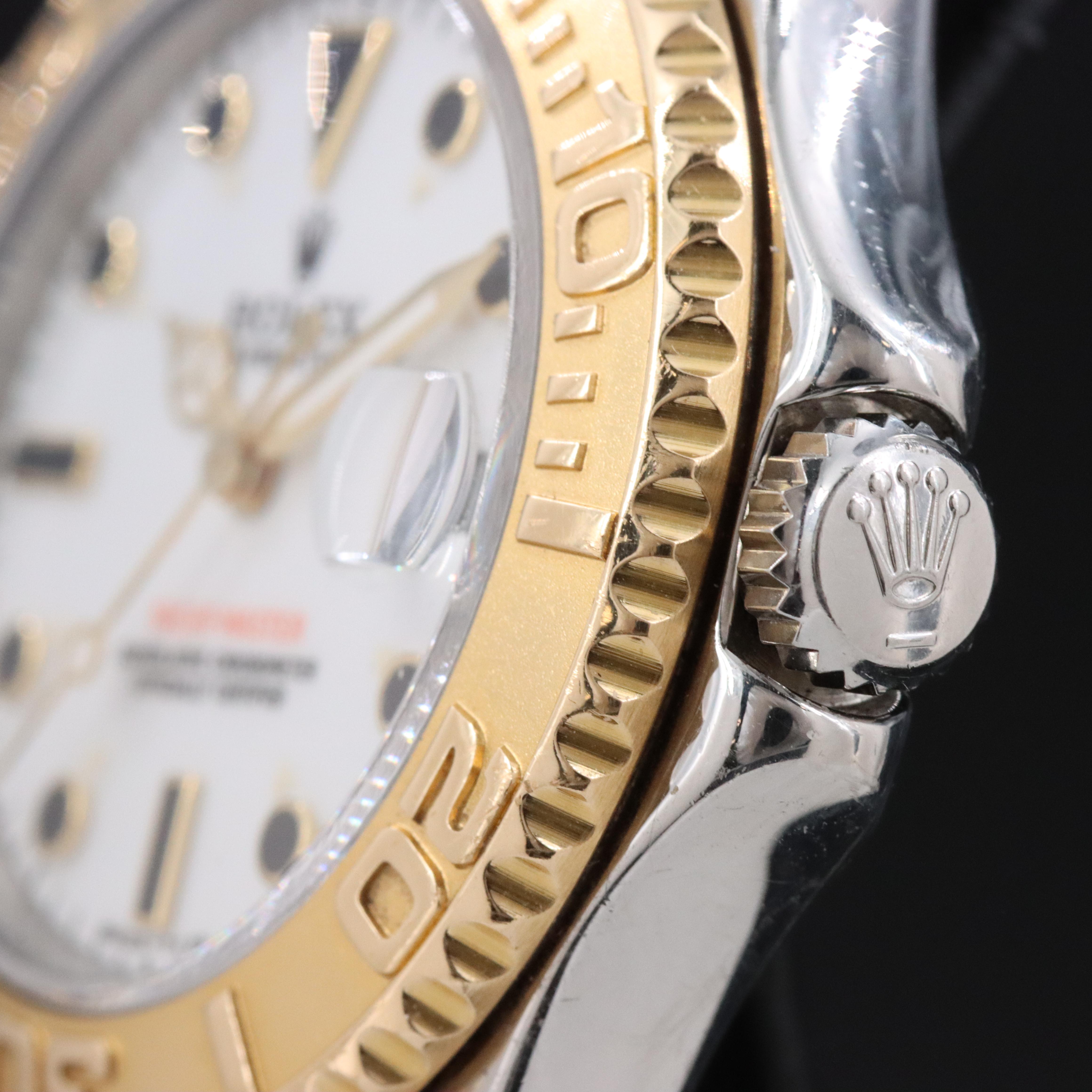 Rolex Yacht-Master 68623 White 35mm 18K Gold & Steel Automatic Watch c.1996