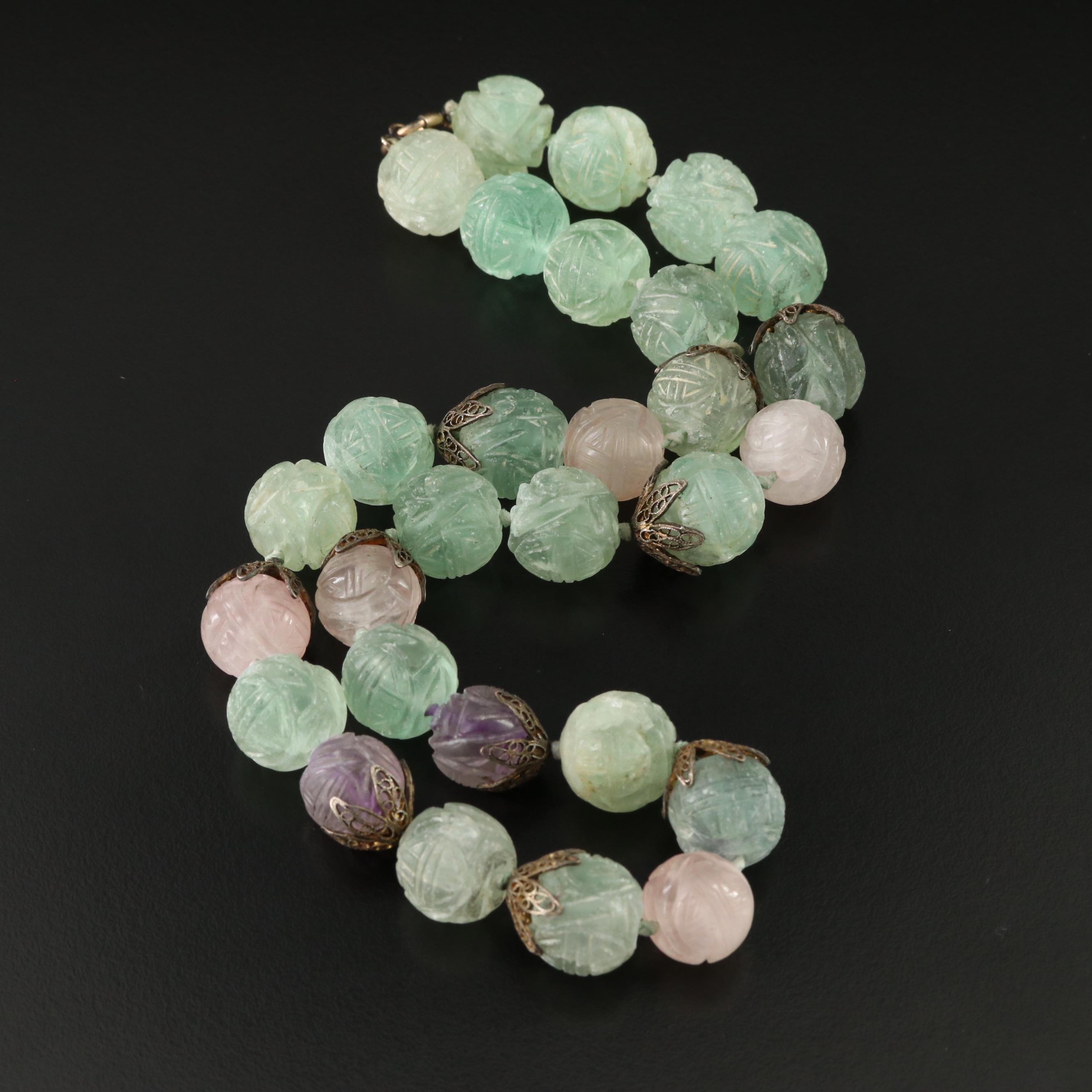 Fluorite Longevity Bead Necklace