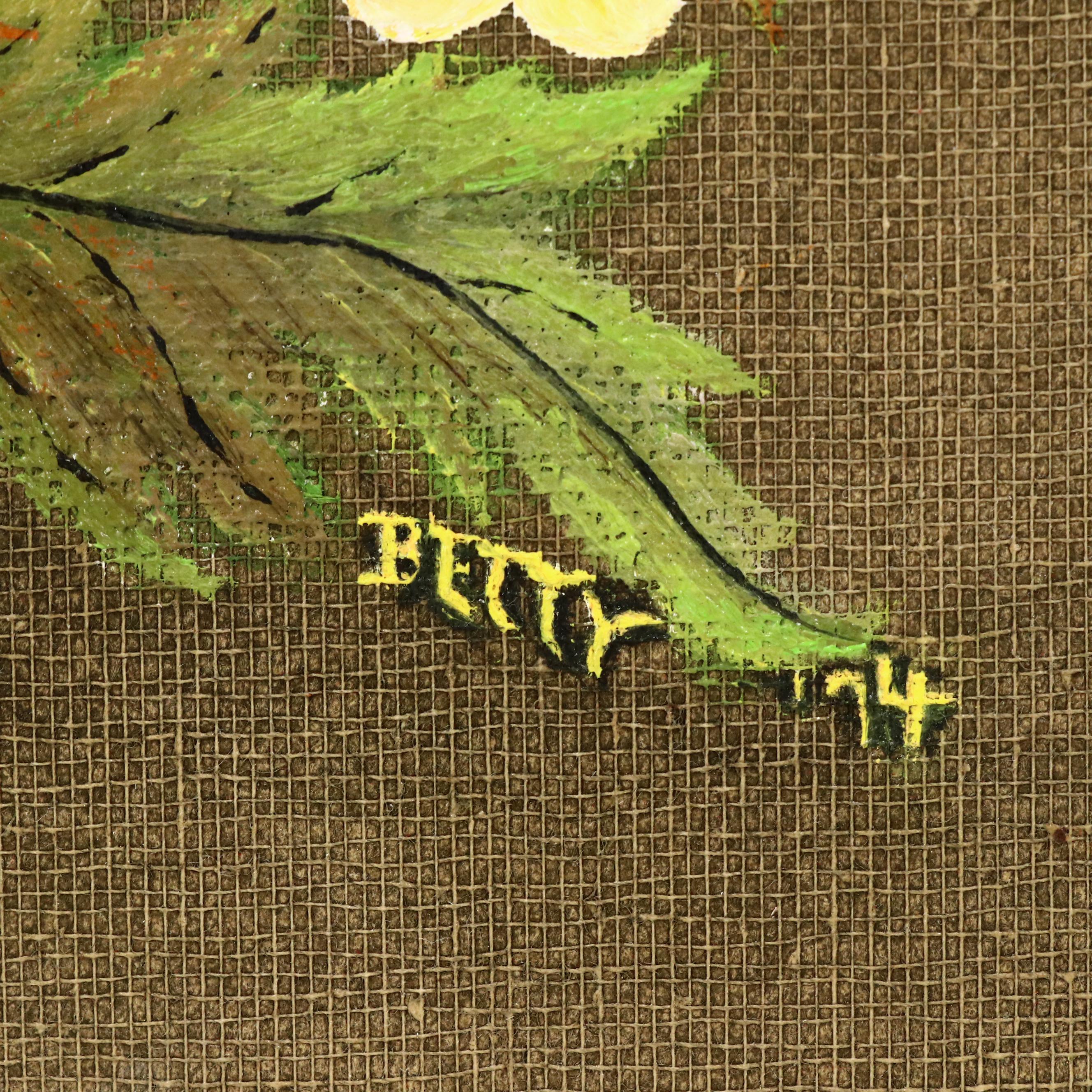 Betty Letscher Oil Painting Still Life with Red Poppies, 1974