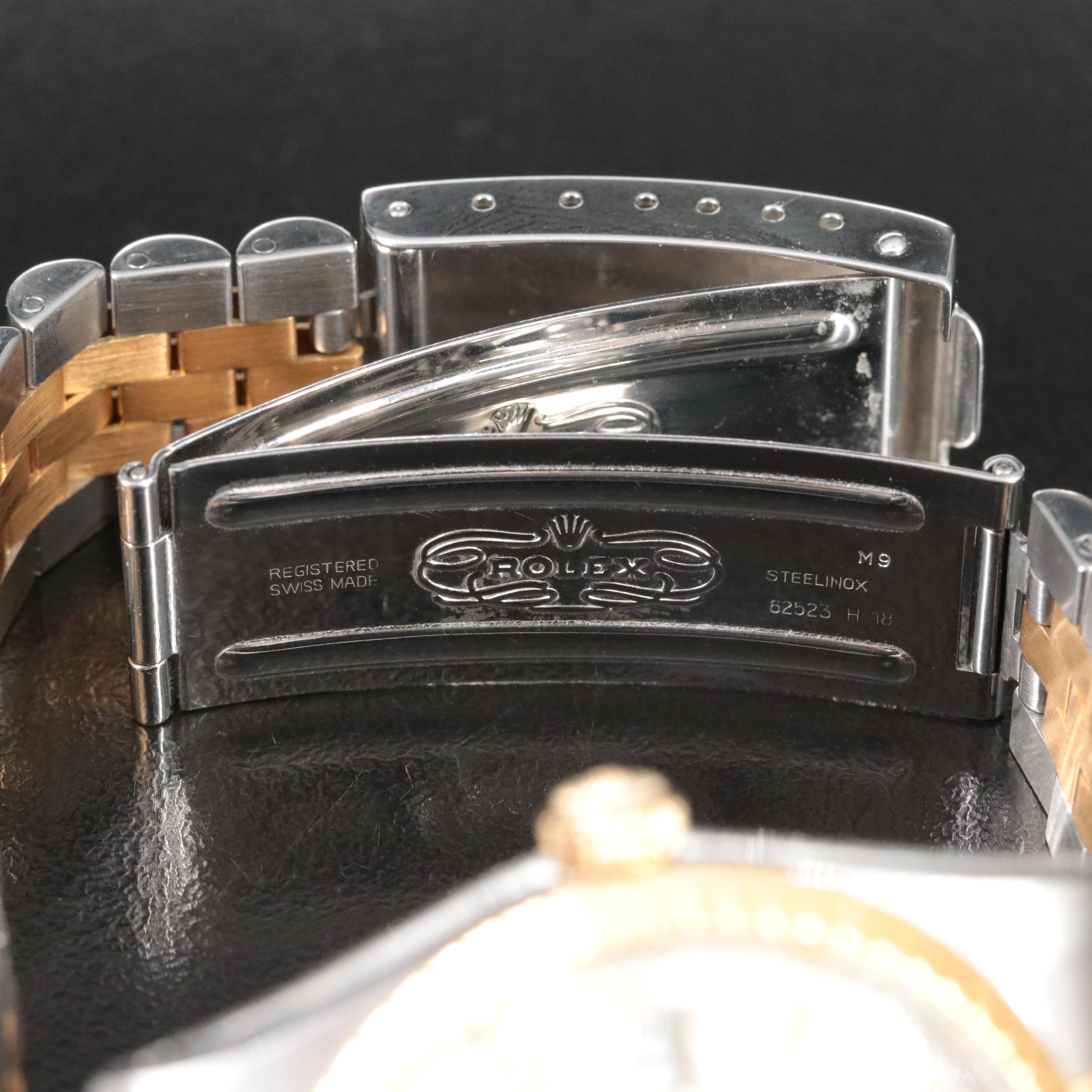 1987-1988 Rolex Oyster Perpetual Date Model 15053 Engine Turned Bezel Watch