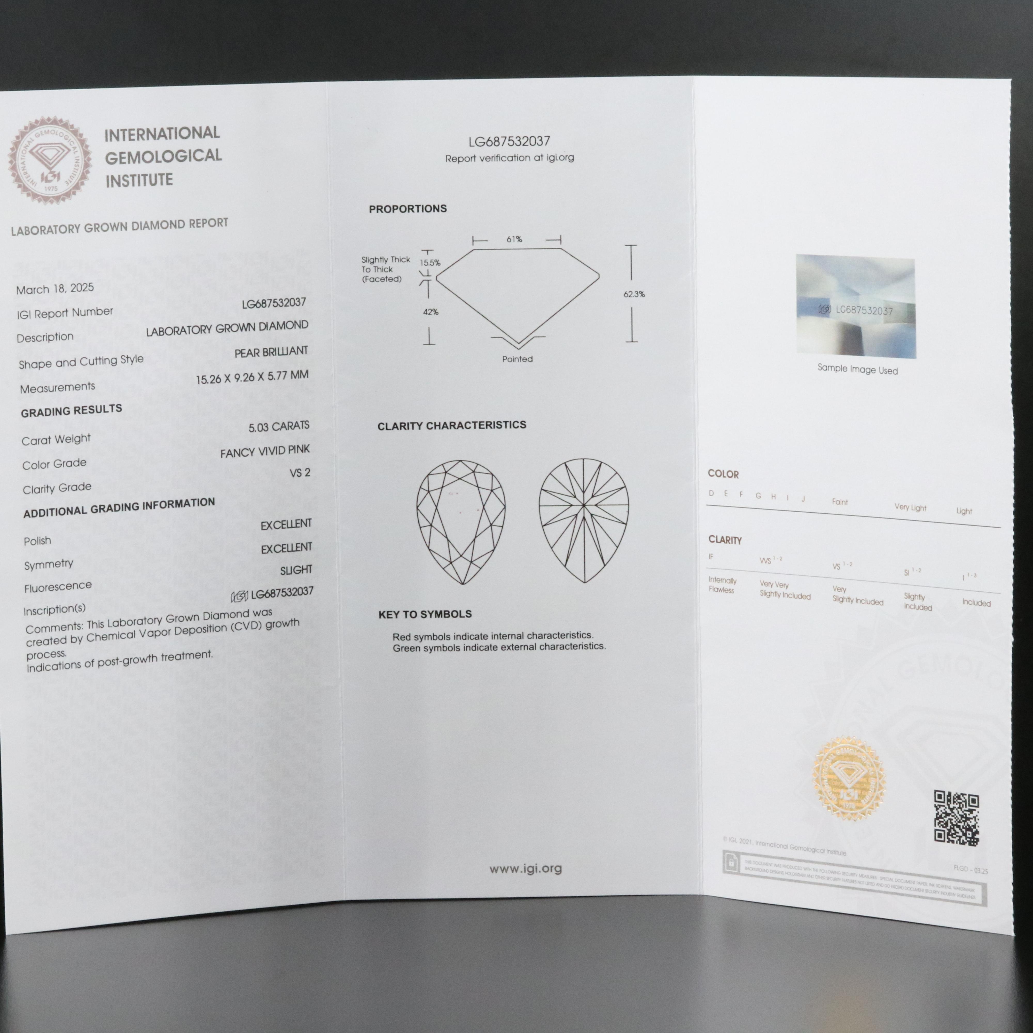 Platinum 5.95 CTW Lab Grown Diamond Ring with IGI Report and Fancy Center