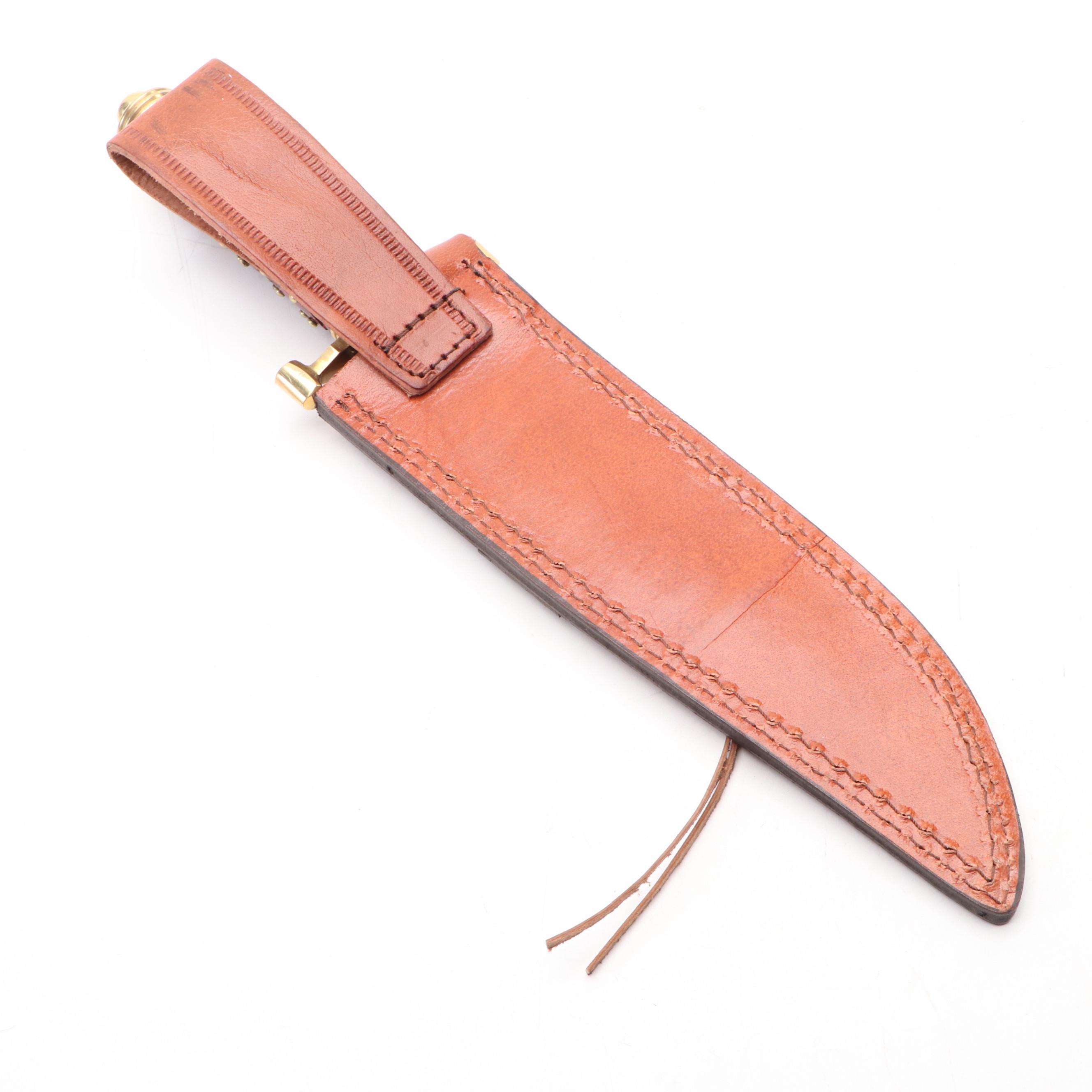 Gerber Tri-Tip Mini Cleaver and American Hunter Studded Bowie Knife in Scabbard