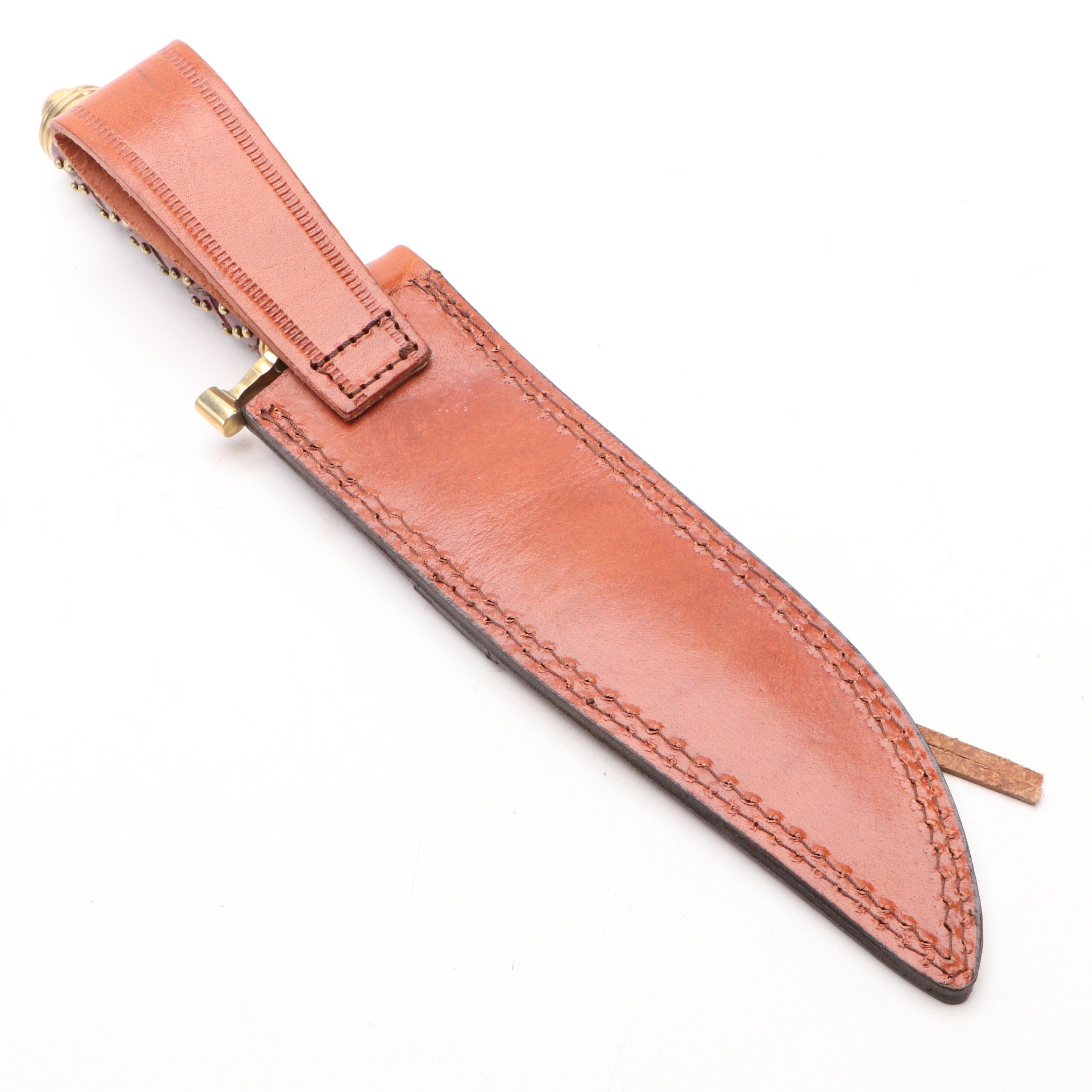 Gerber Tri-Tip Mini Cleaver and American Hunter Studded Bowie Knife in Scabbard