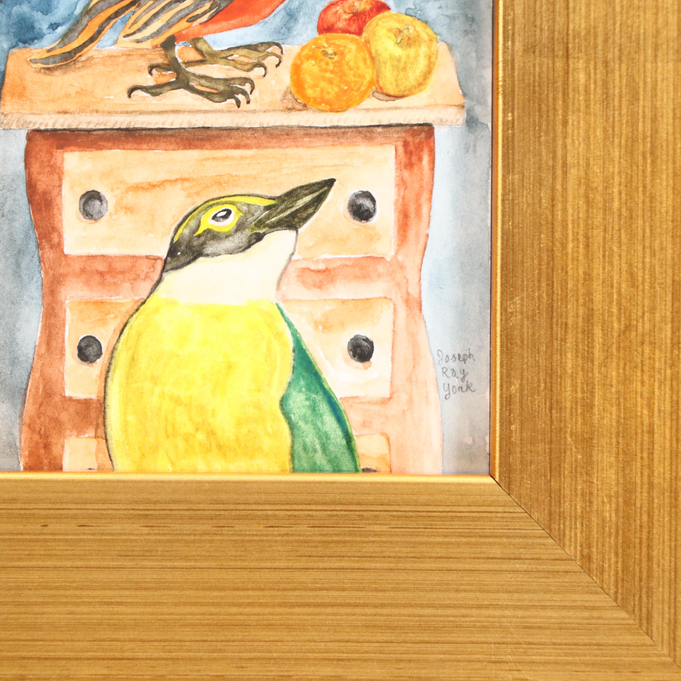 Joseph Ray York Watercolor Painting of Birds "A Dream Of Chest Of Drawers," 2021
