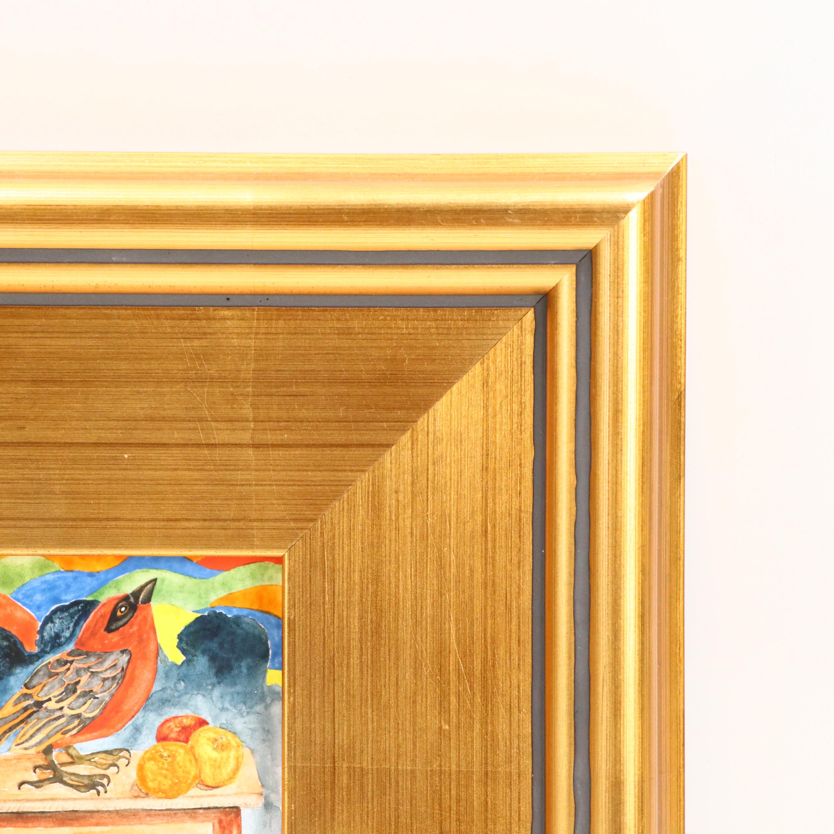 Joseph Ray York Watercolor Painting of Birds "A Dream Of Chest Of Drawers," 2021