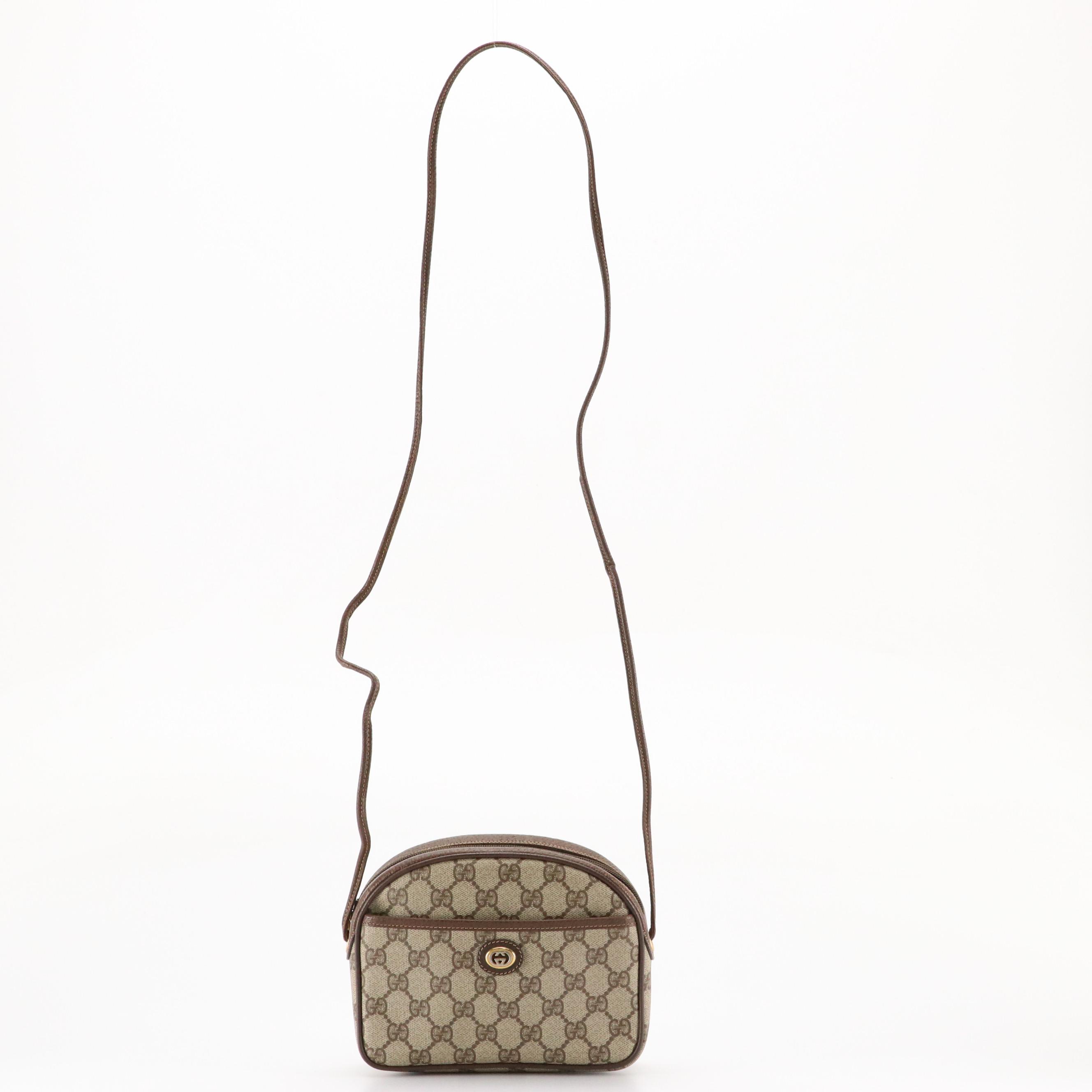 Gucci Accessory Collection Crossbody Bag in GG Supreme Coated Canvas and Leather
