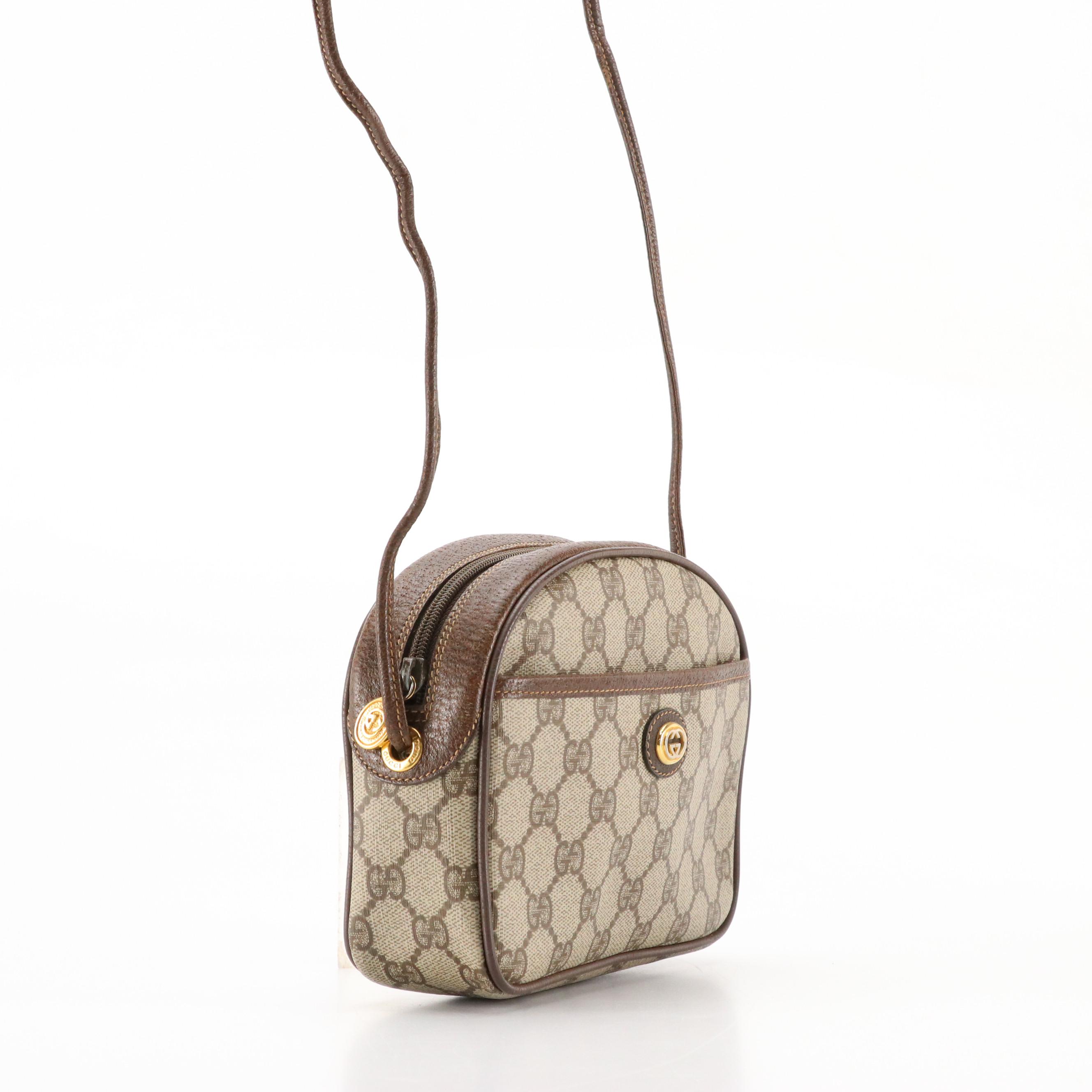Gucci Accessory Collection Crossbody Bag in GG Supreme Coated Canvas and Leather
