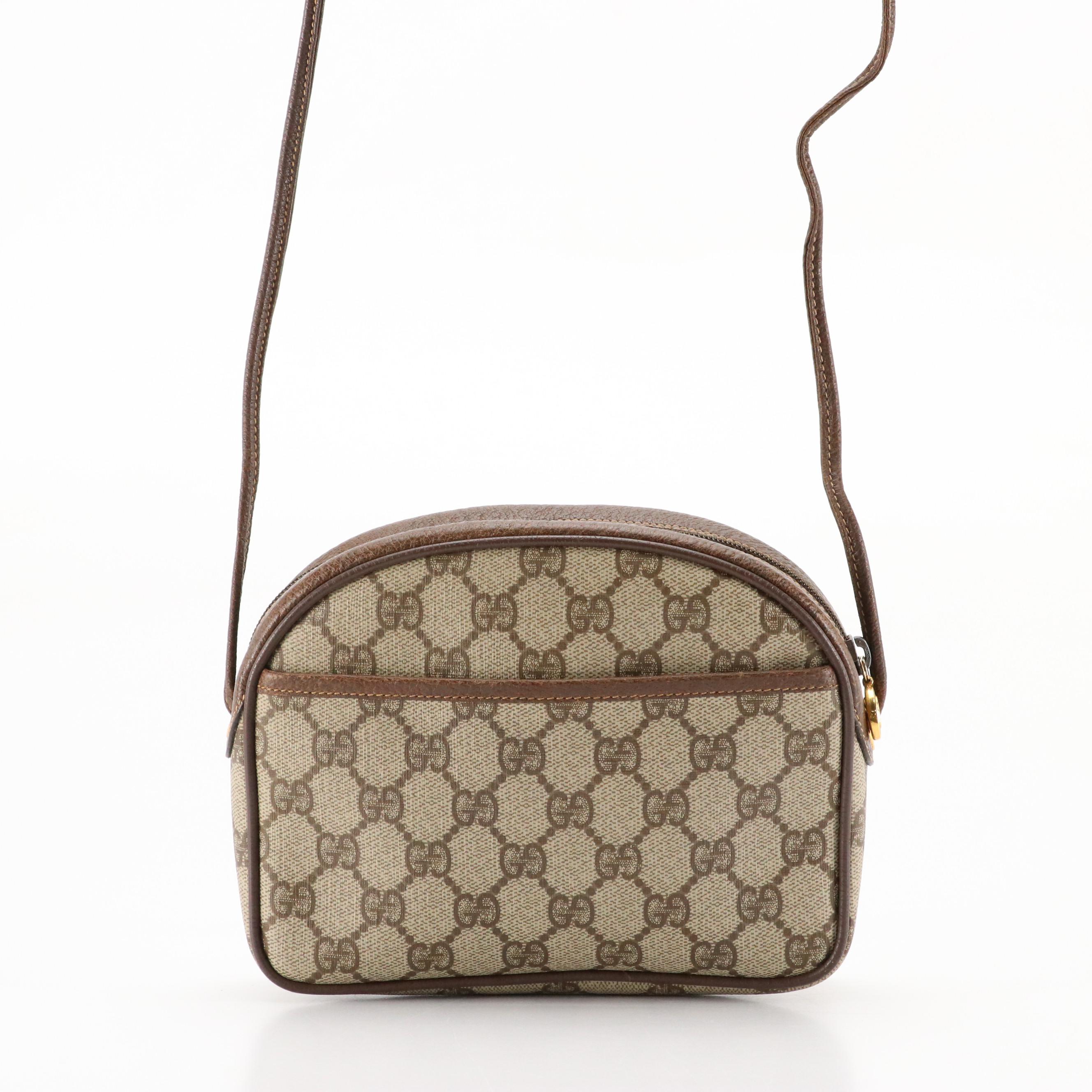 Gucci Accessory Collection Crossbody Bag in GG Supreme Coated Canvas and Leather