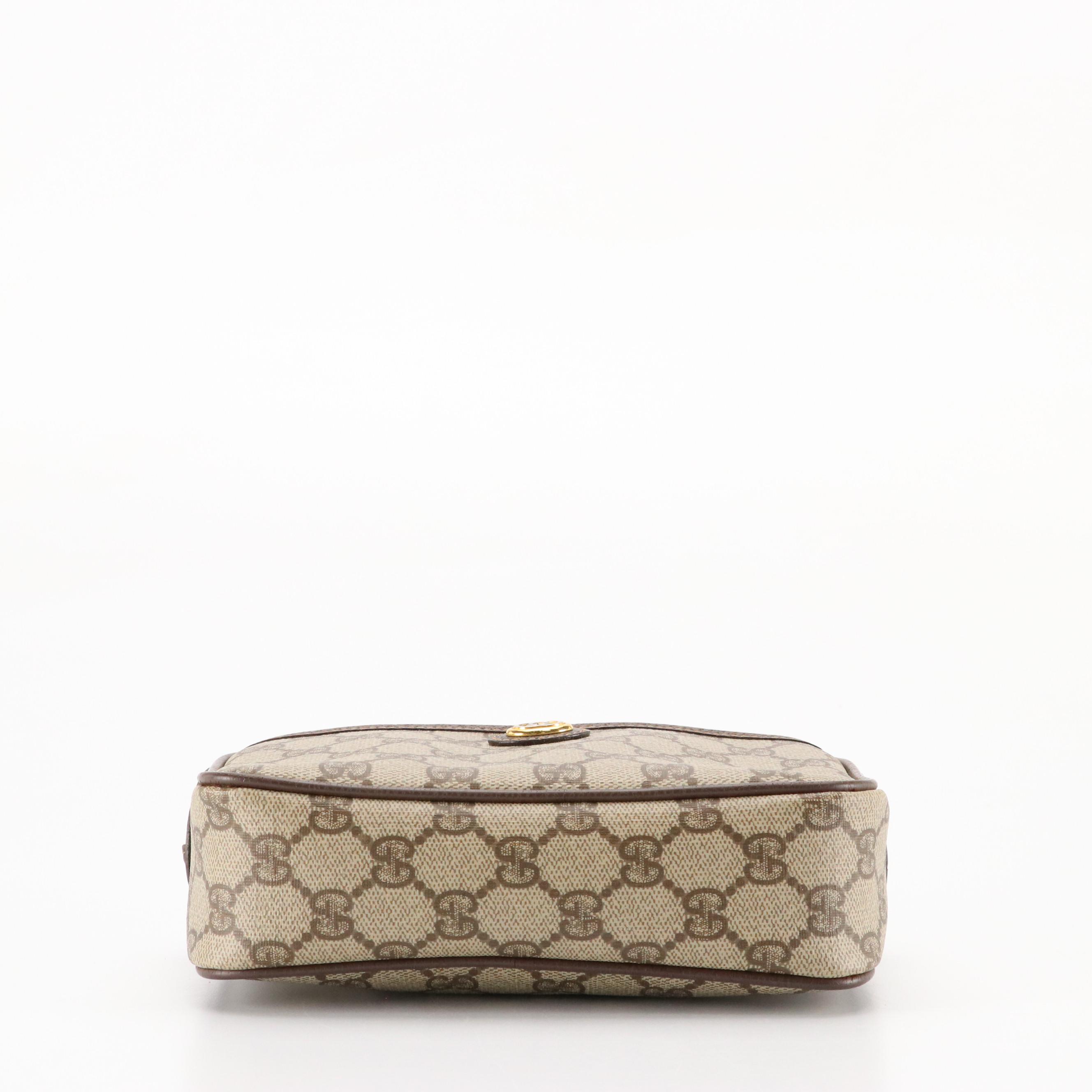 Gucci Accessory Collection Crossbody Bag in GG Supreme Coated Canvas and Leather