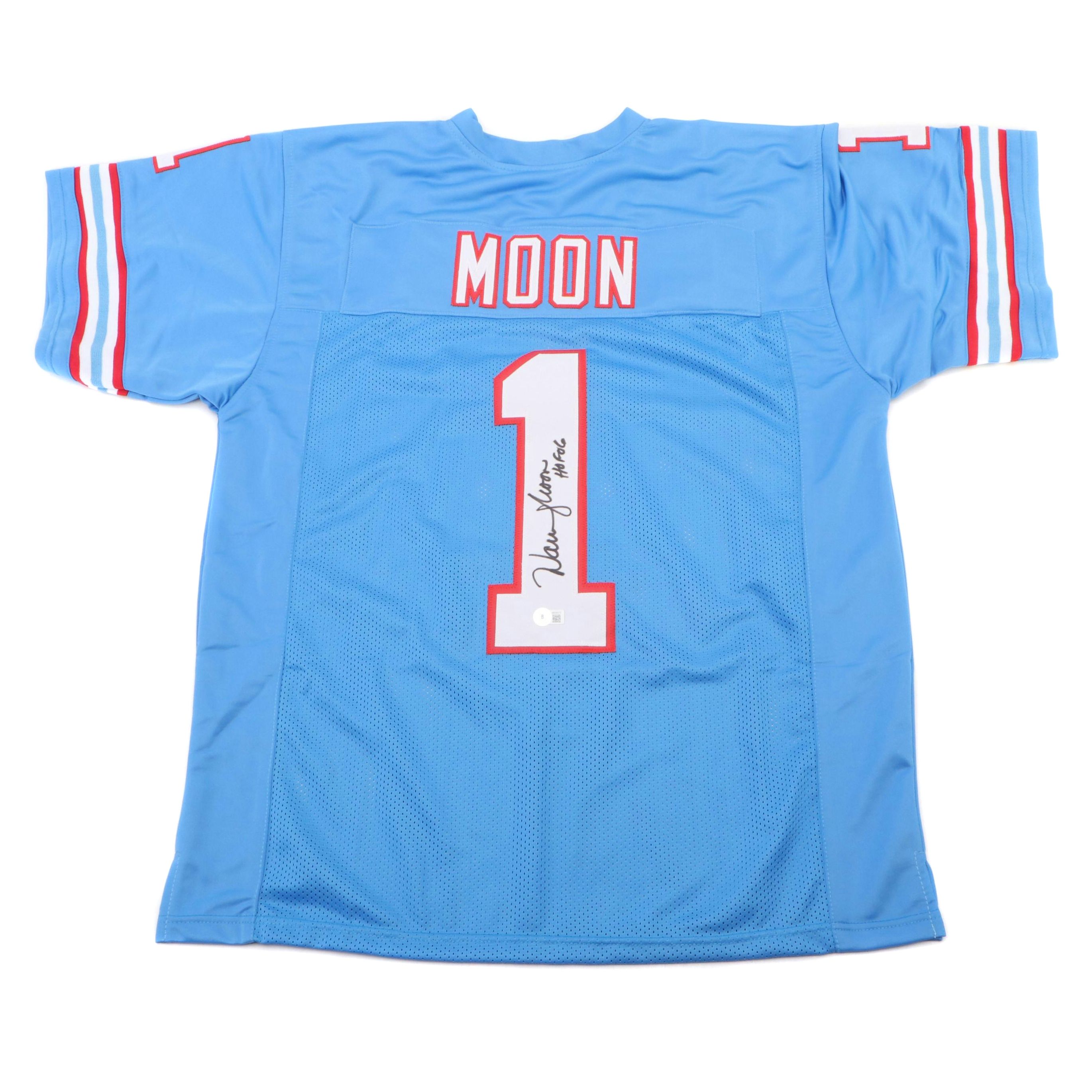 Warren Moon Signed “HOF 06” Houston Oilers Football Jersey, Beckett