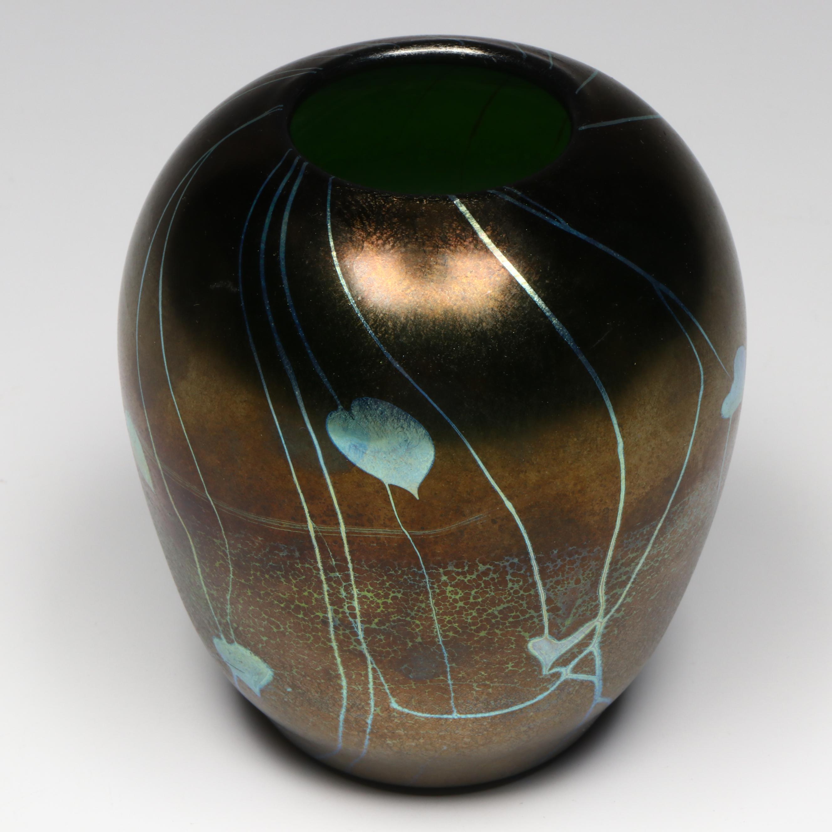 Tiffany Style Favrile Art Glass Vase, Early 20th Century