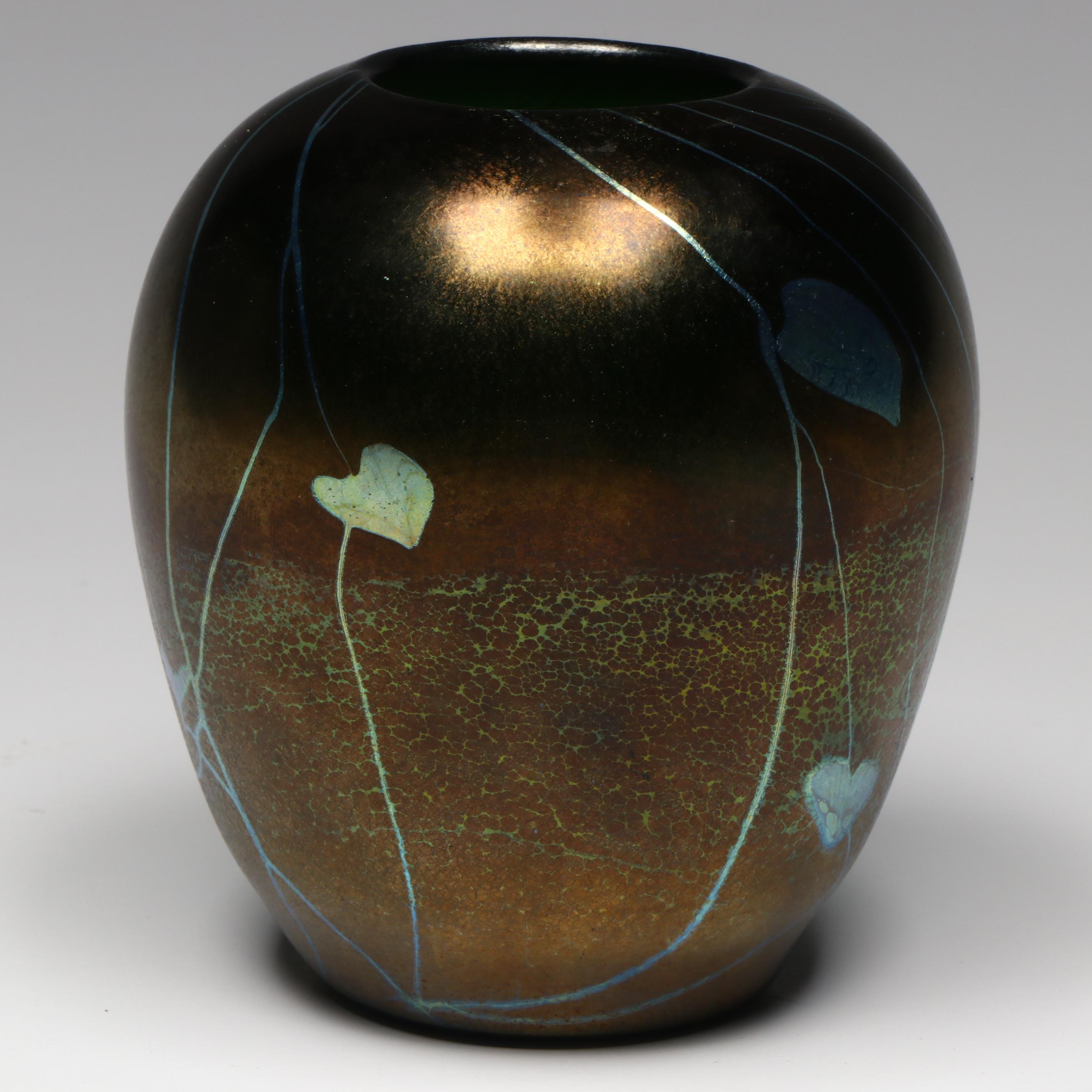 Tiffany Style Favrile Art Glass Vase, Early 20th Century