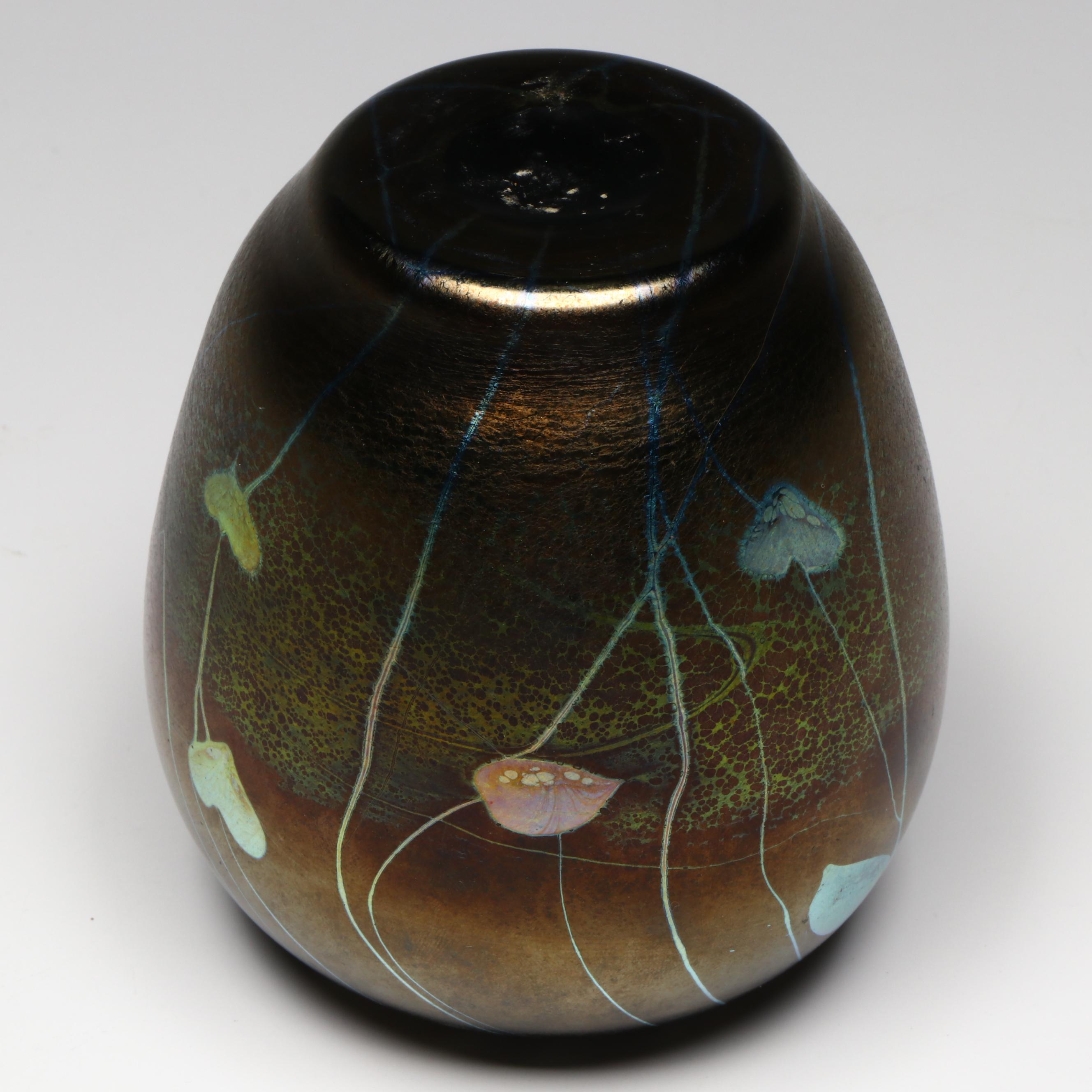Tiffany Style Favrile Art Glass Vase, Early 20th Century