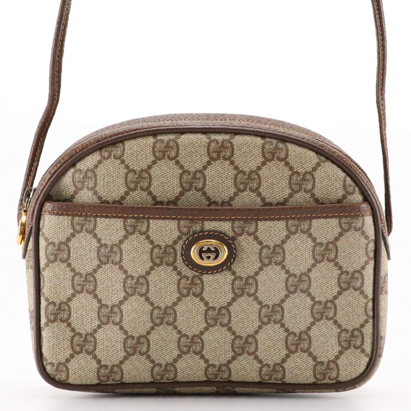 Gucci Accessory Collection Crossbody Bag in GG Supreme Coated Canvas and Leather