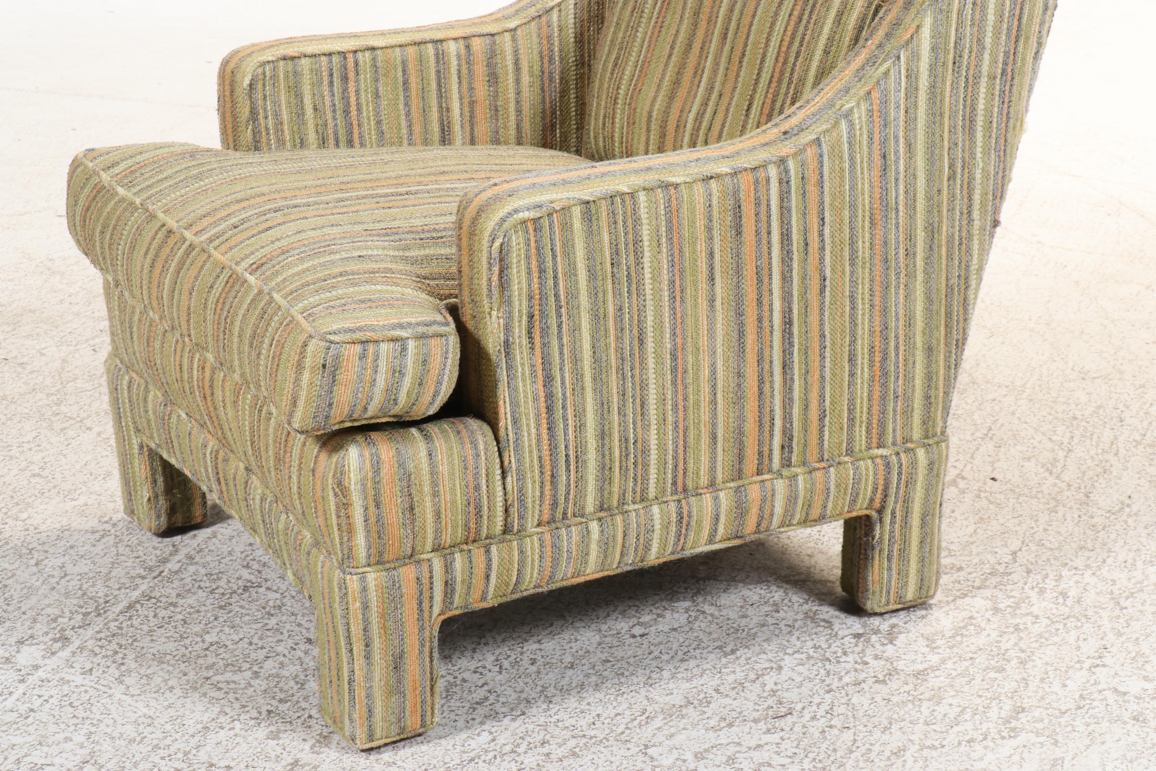 Pair of Gilliam Furniture Mid Century Modern Club Chairs with Ottoman