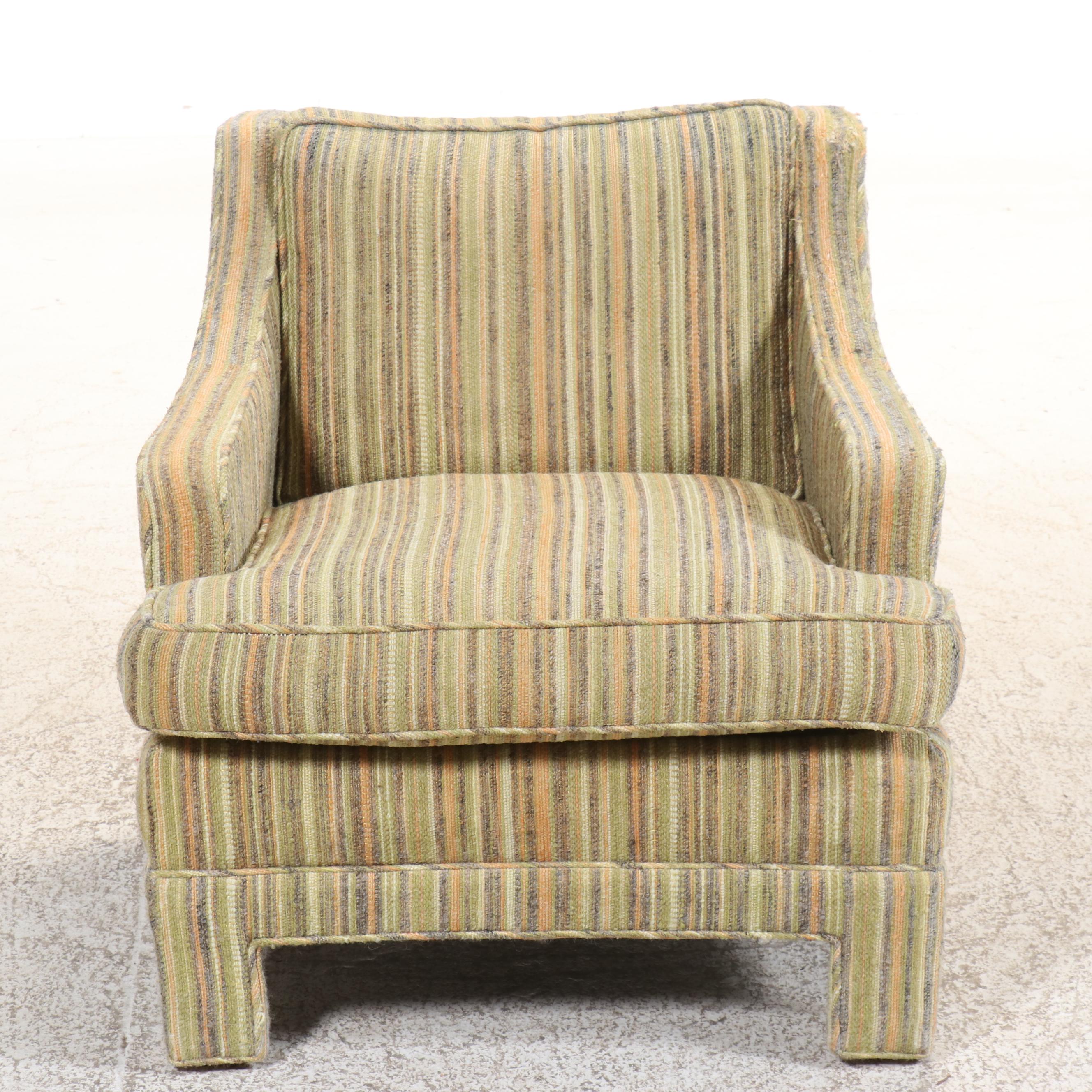 Pair of Gilliam Furniture Mid Century Modern Club Chairs with Ottoman