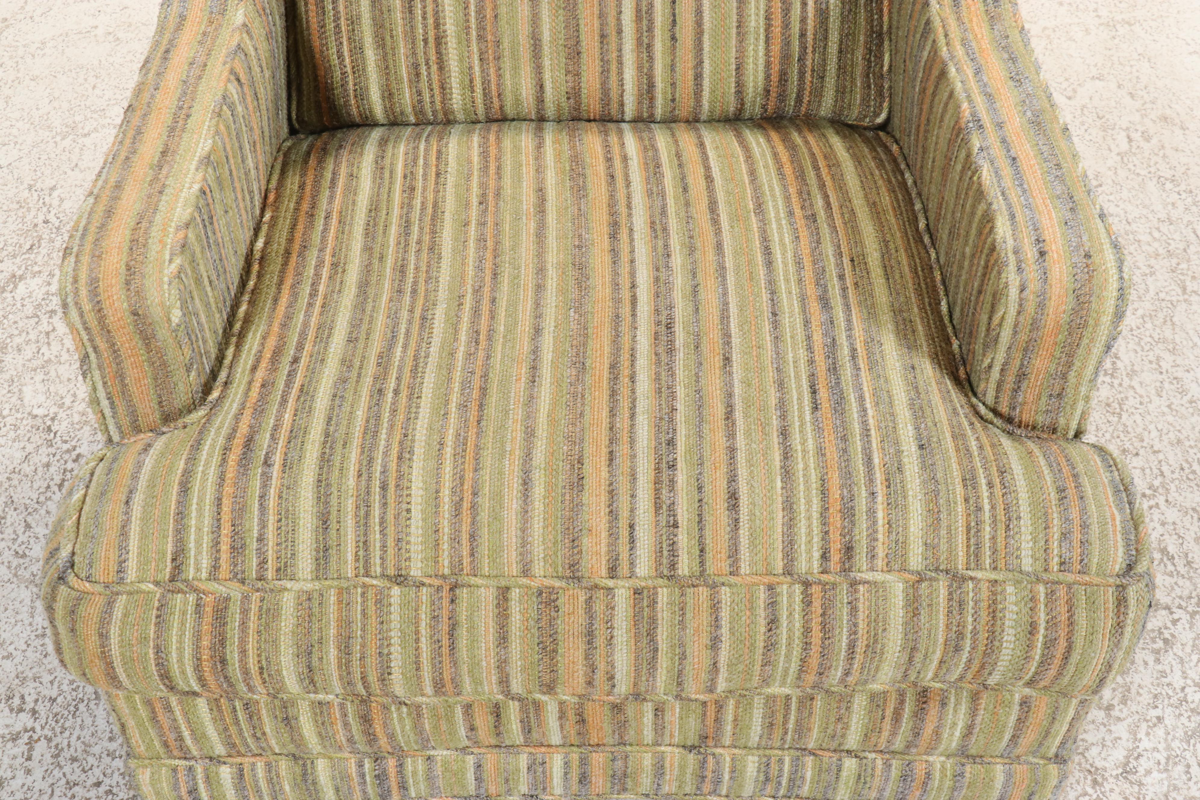 Pair of Gilliam Furniture Mid Century Modern Club Chairs with Ottoman