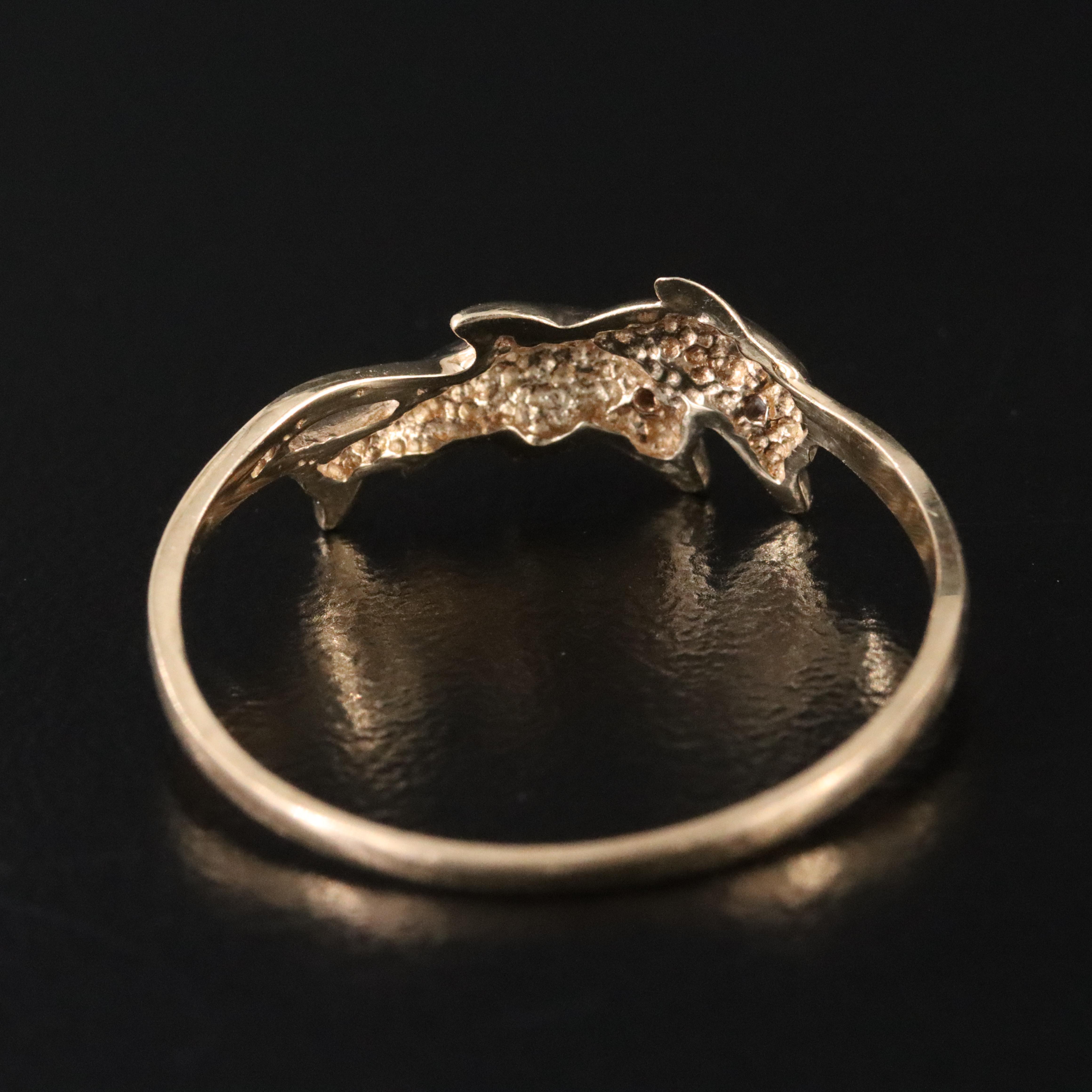 10K 0.01 CTW Diamond Eyed Double Dolphin Ring