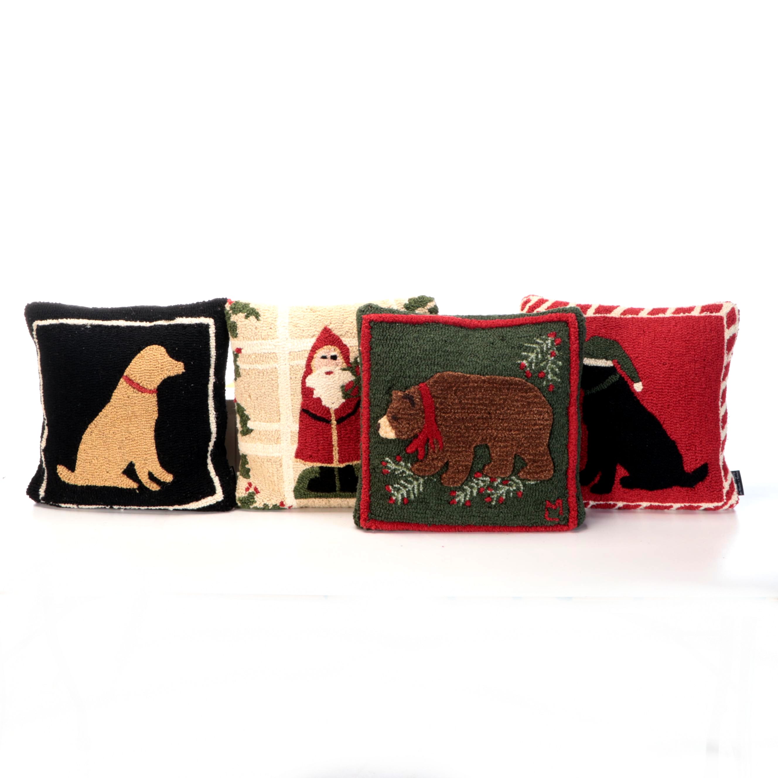 Laura Megroz for Chandler 4 Corners Santa, Bear and Dog Accent Pillows