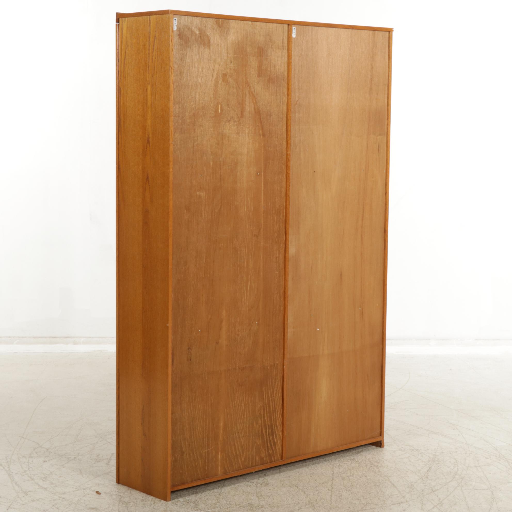 Oak Finished Side-by-Side Bookcase