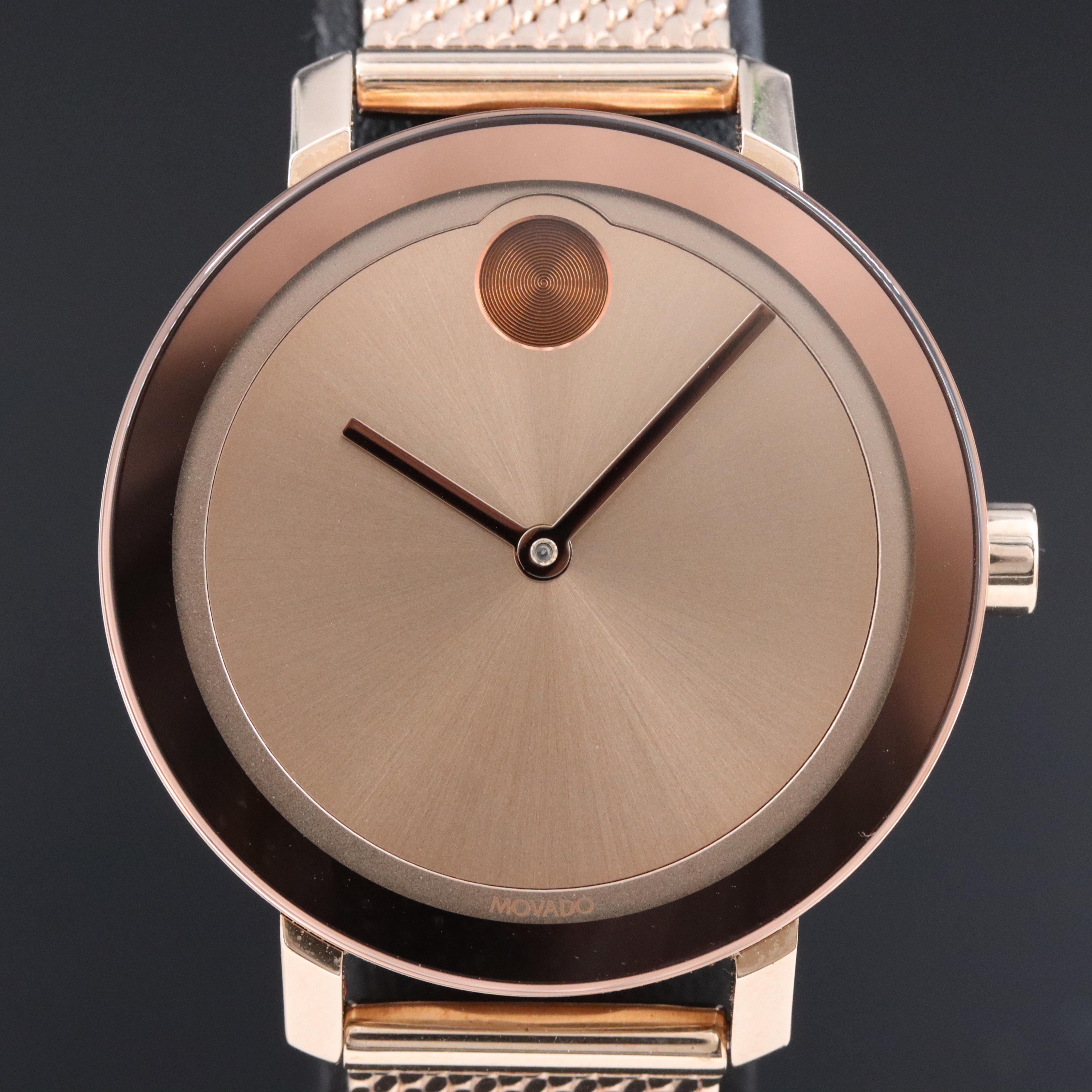 Movado Bold Rose Gold-Tone 34mm Steel Quartz Watch
