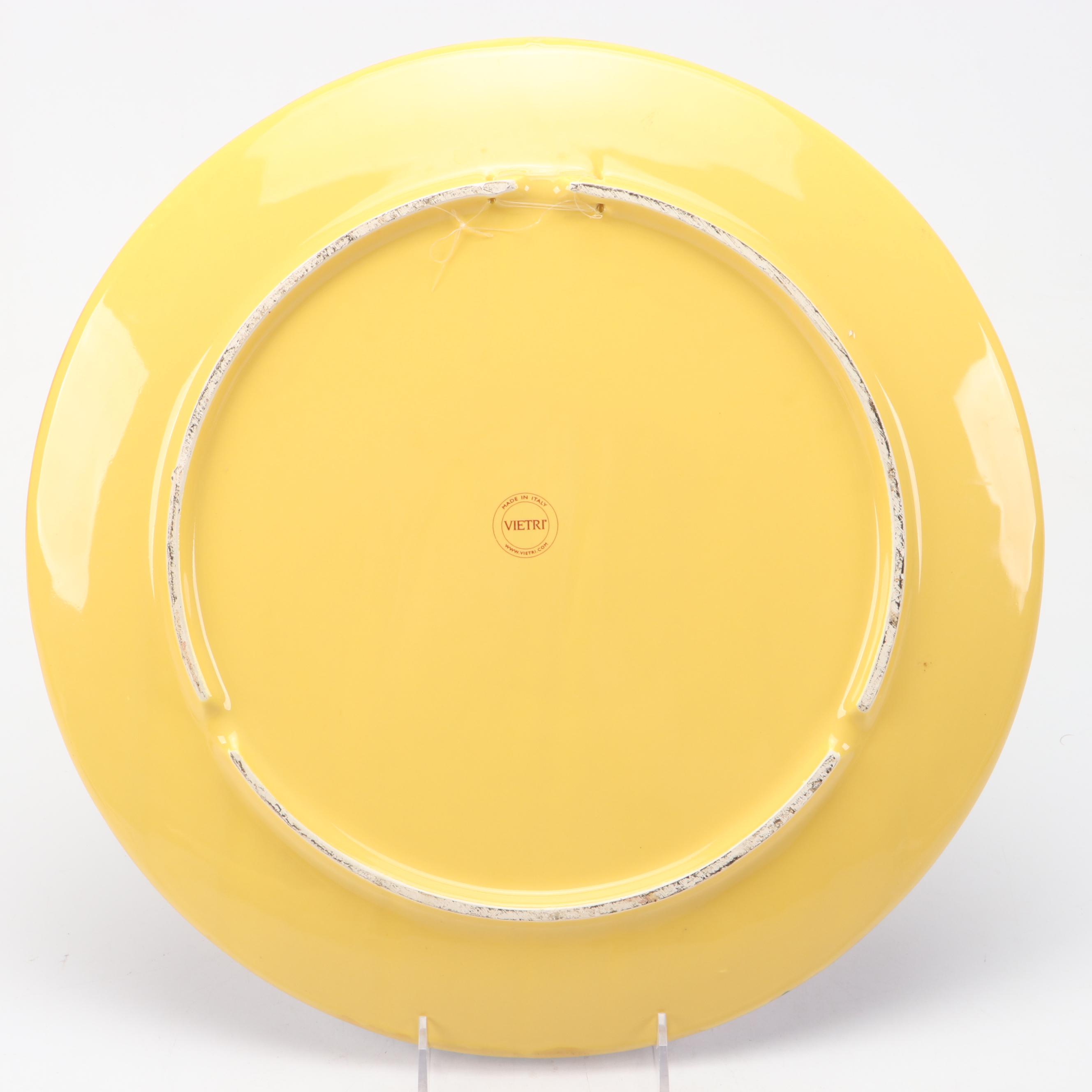 Vietri Ceramic Serving Bowl, Salad Plates and Wall Plate with Pear Motif