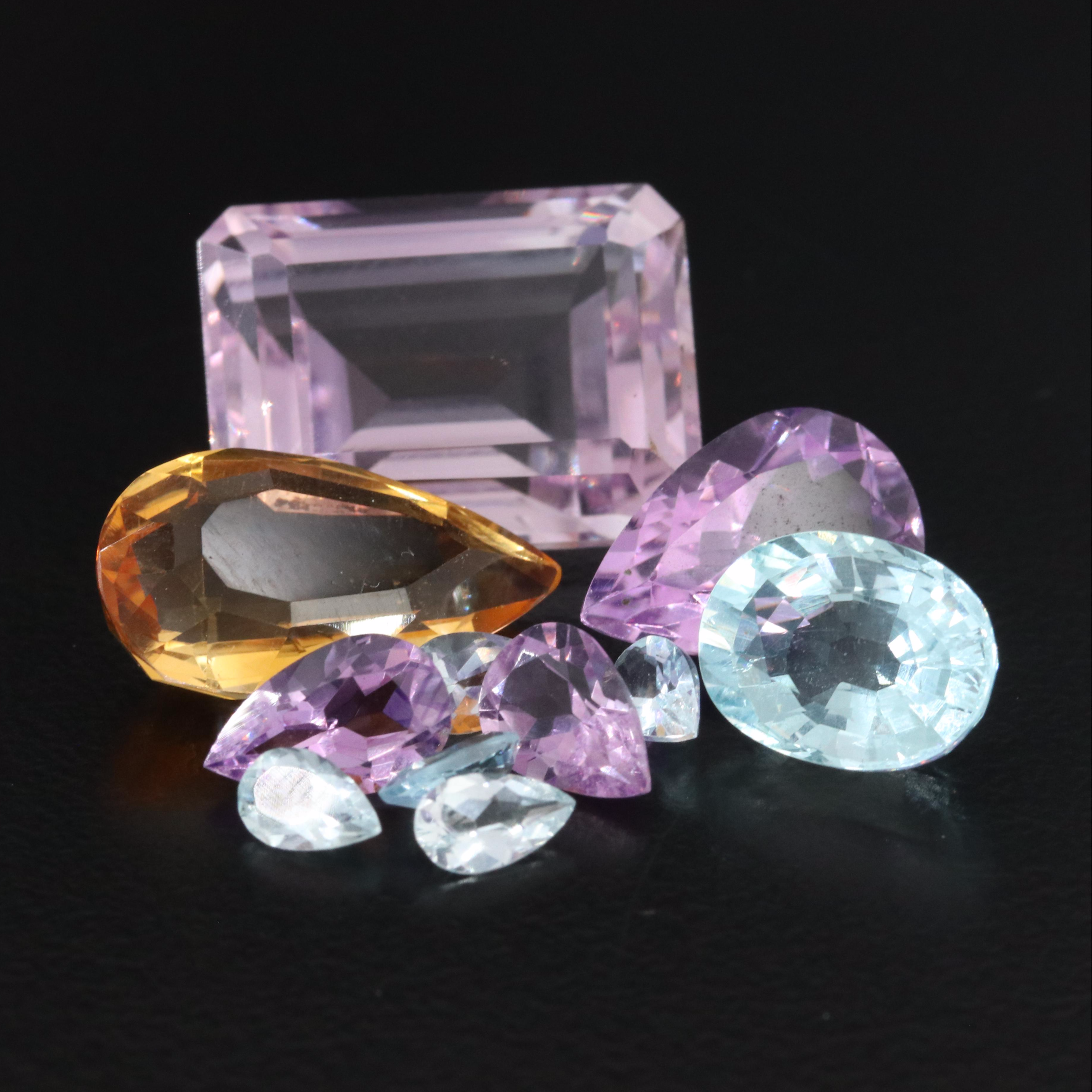 Loose 24.66 Amethyst, Citrine and Aquamarine