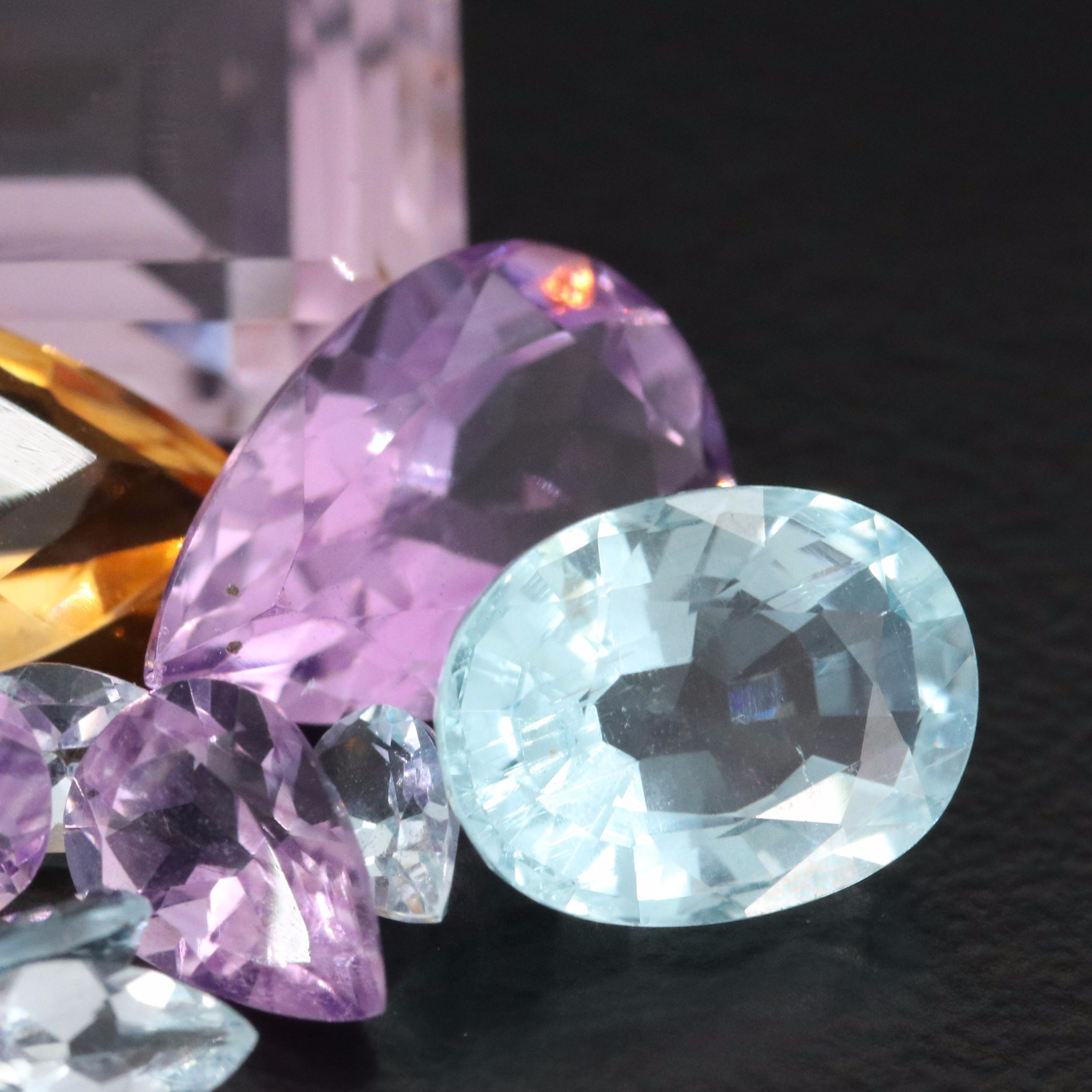 Loose 24.66 Amethyst, Citrine and Aquamarine