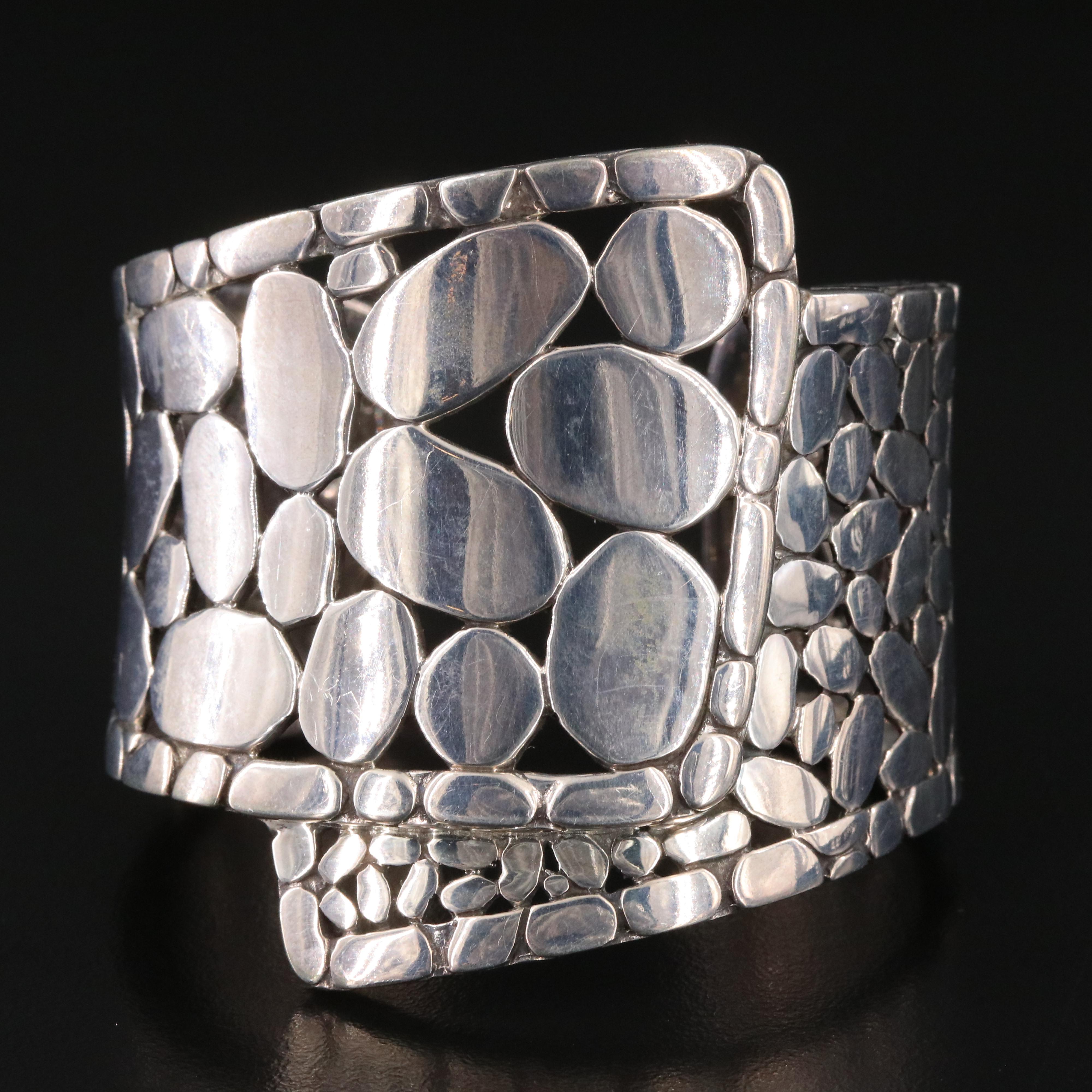 John Hardy Kali Pebble Sterling Cuff Bracelet