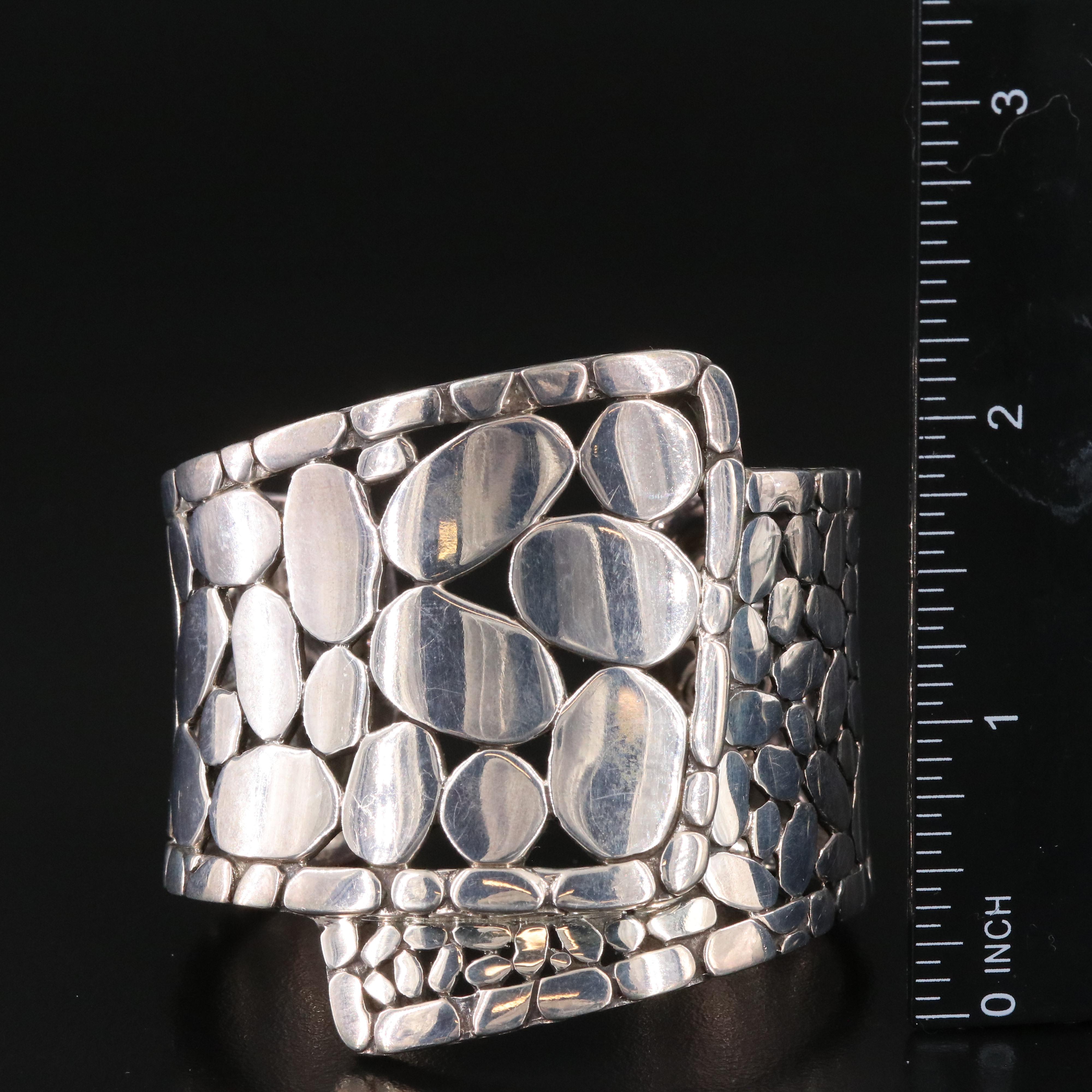 John Hardy Kali Pebble Sterling Cuff Bracelet