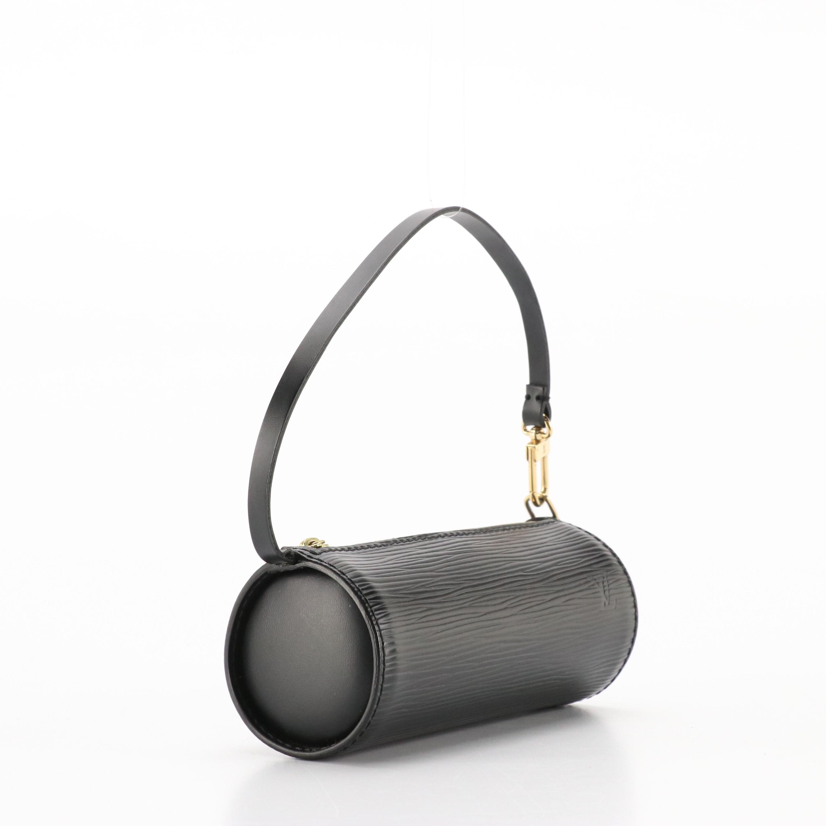 Louis Vuitton Soufflot Pochette in Black Epi/Smooth Leather