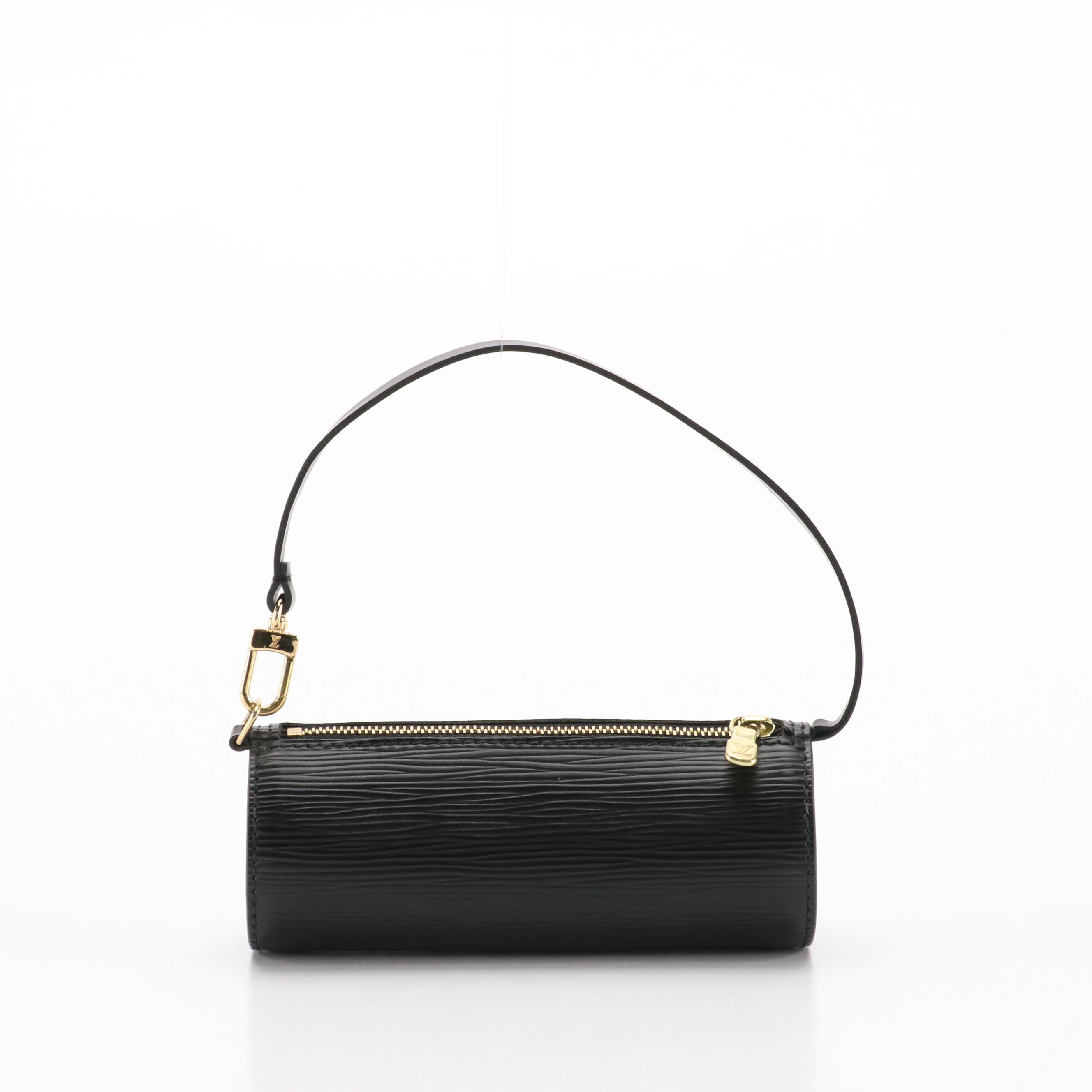 Louis Vuitton Soufflot Pochette in Black Epi/Smooth Leather