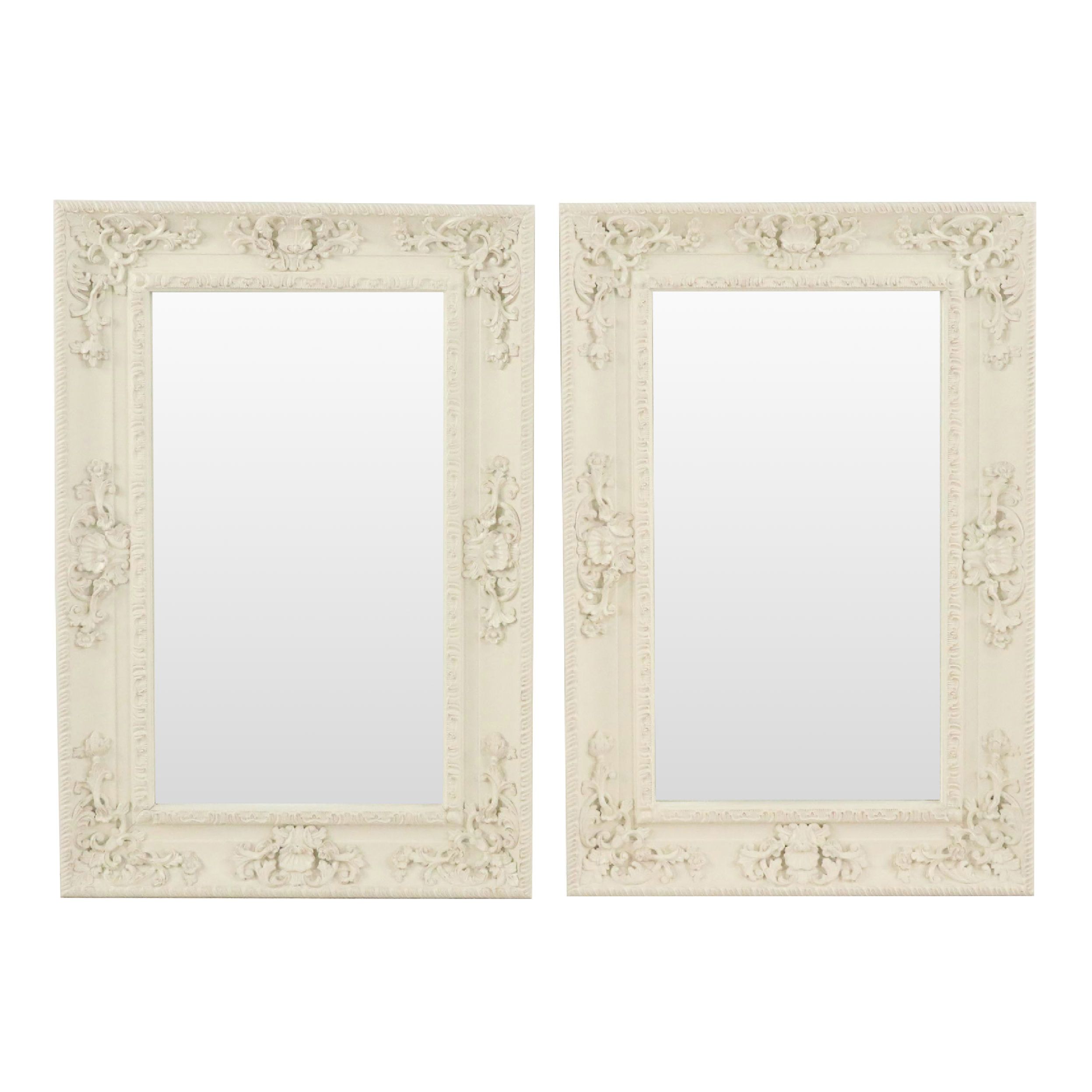 Pair of Cream Painted Victorian Style Wall Mirrors