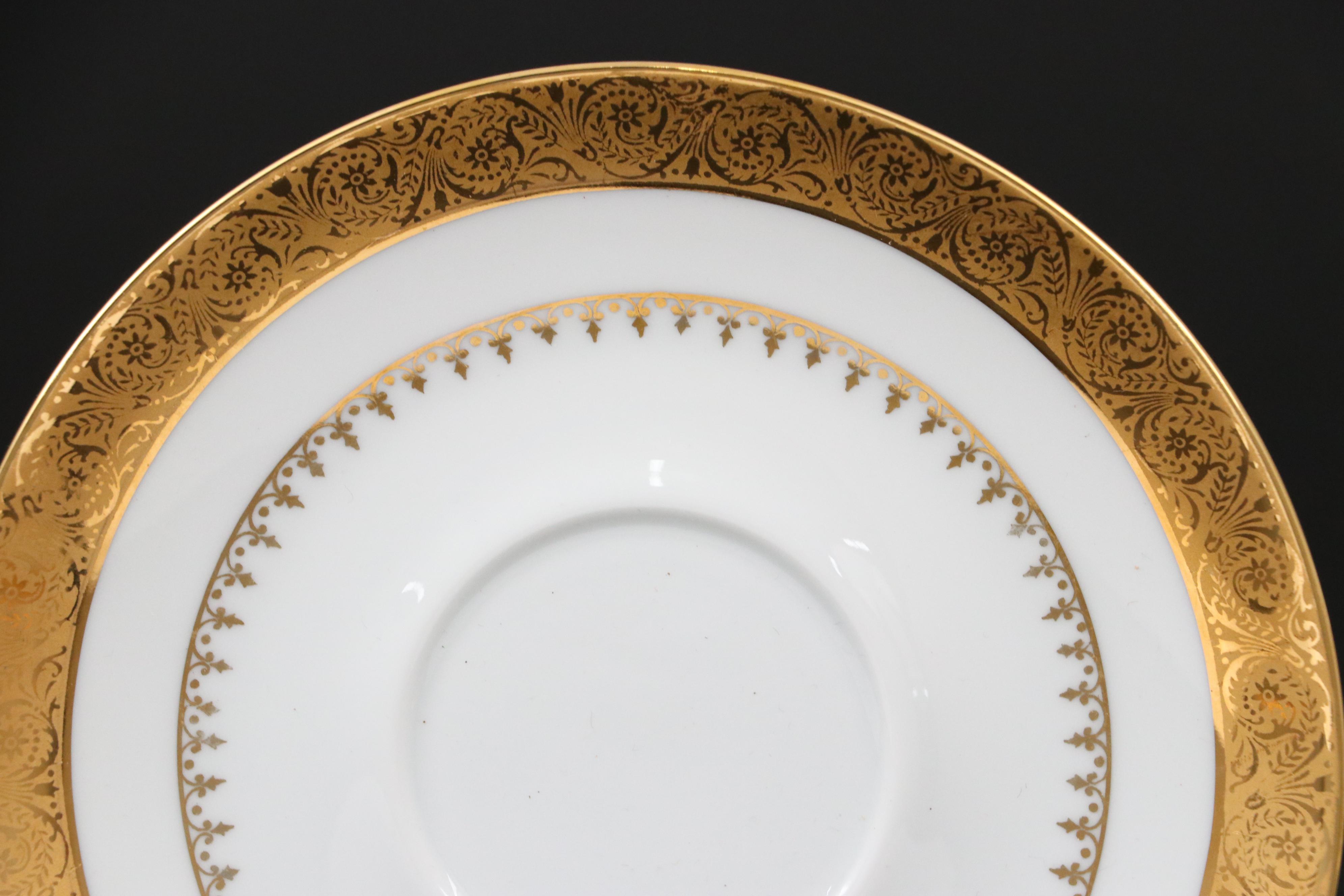 Charles Field Haviland Porcelain Cream Soup Cups with Underplates