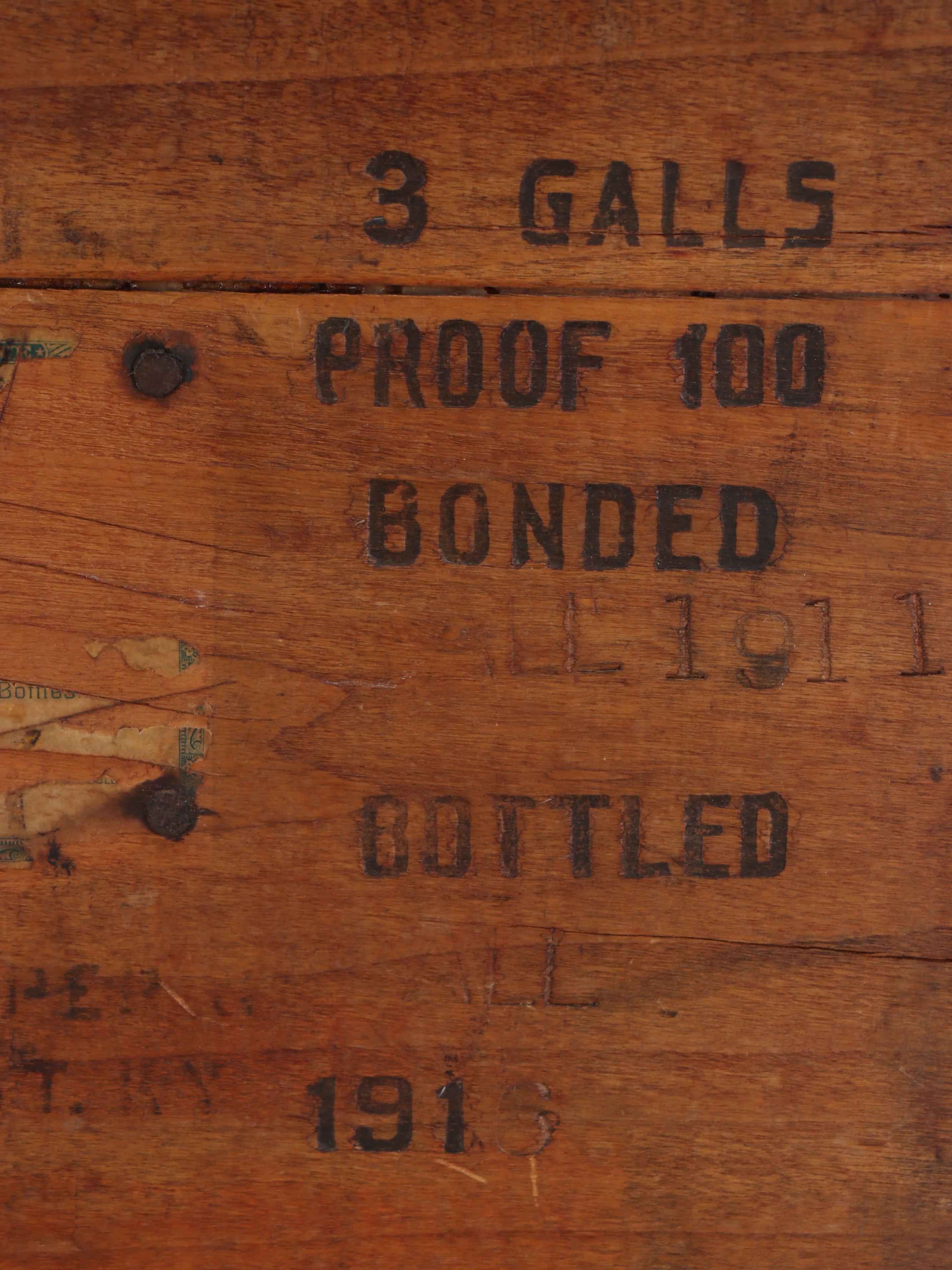 Wooden Whiskey Crate Covered to Chest