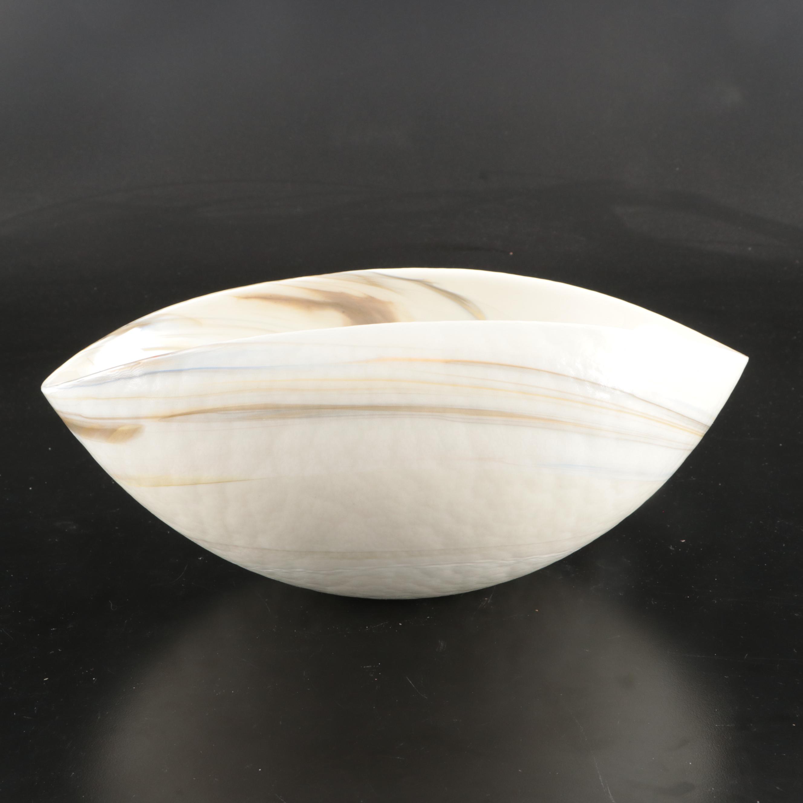 Murano Art Glass Luster Decorative Shell Shaped Bowl
