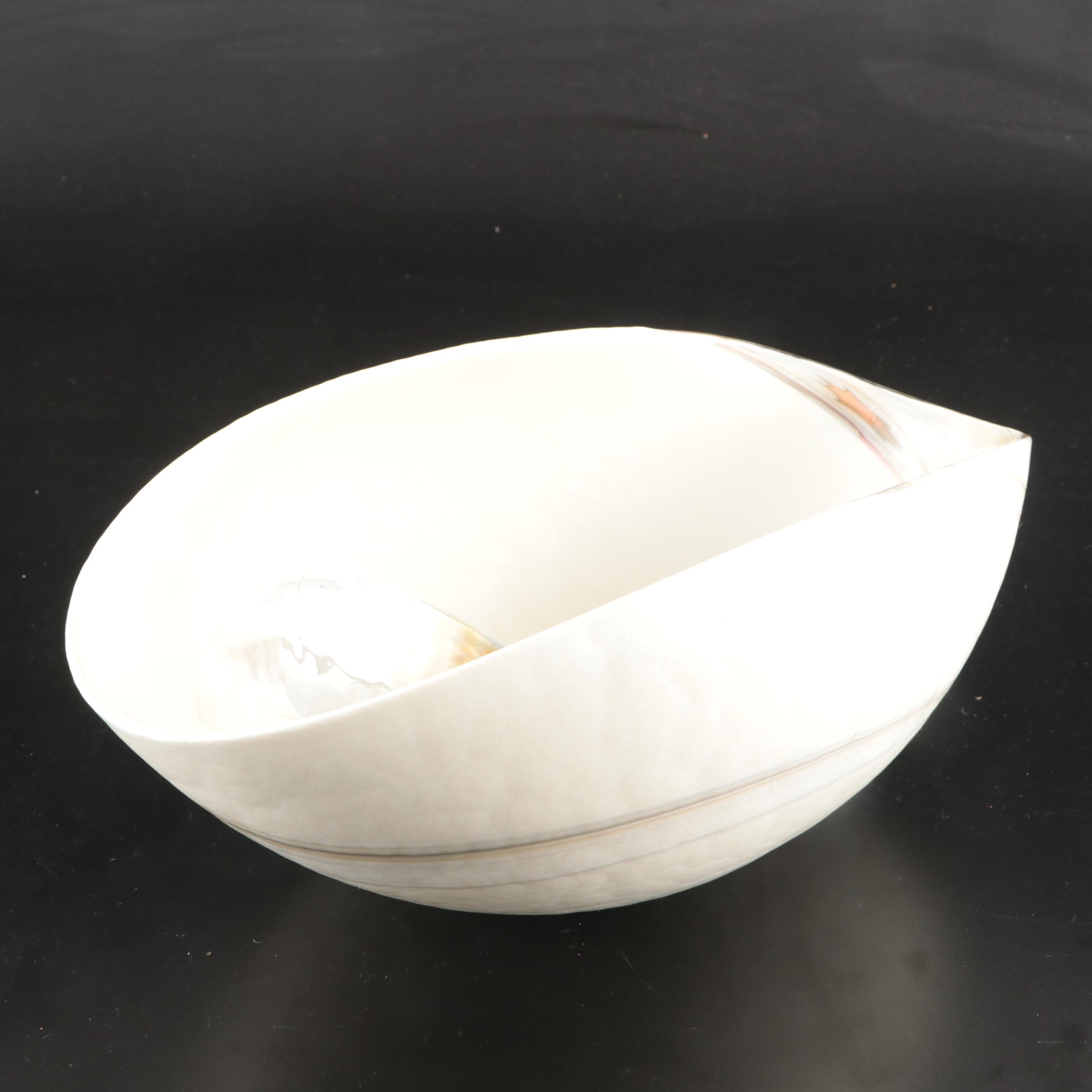 Murano Art Glass Luster Decorative Shell Shaped Bowl