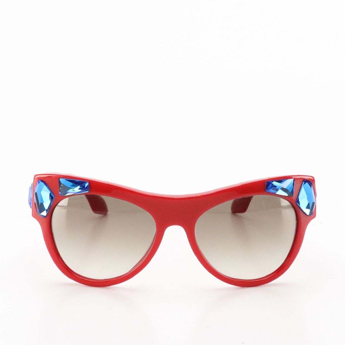 Prada SPR 22Q SMN-0A7 Voice Cat Eye Sunglasses with Gem Stone Embellishments