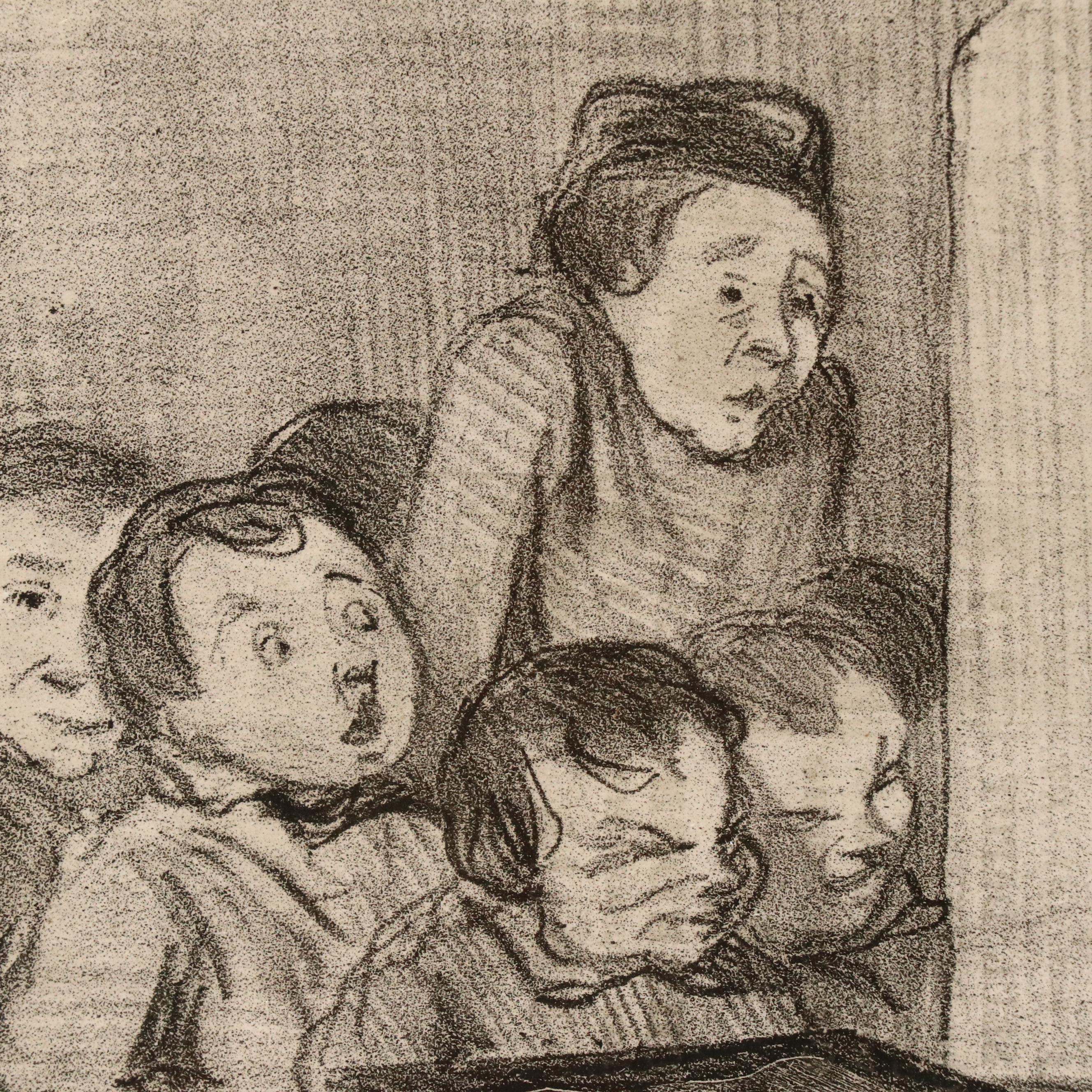 Lithograph After Honoré Daumier "Attends, attends..." and Illustrative Etching