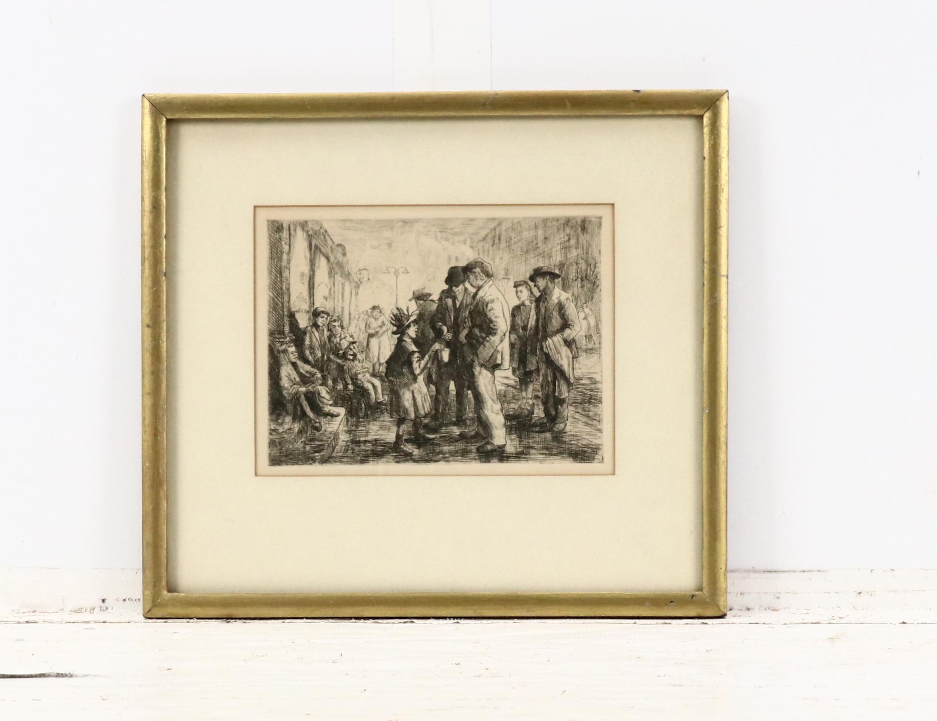 Lithograph After Honoré Daumier "Attends, attends..." and Illustrative Etching