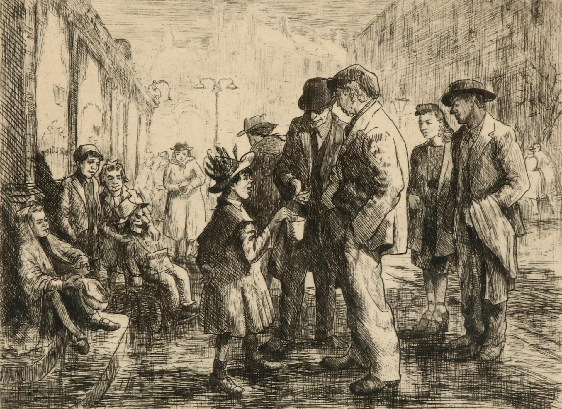 Lithograph After Honoré Daumier "Attends, attends..." and Illustrative Etching