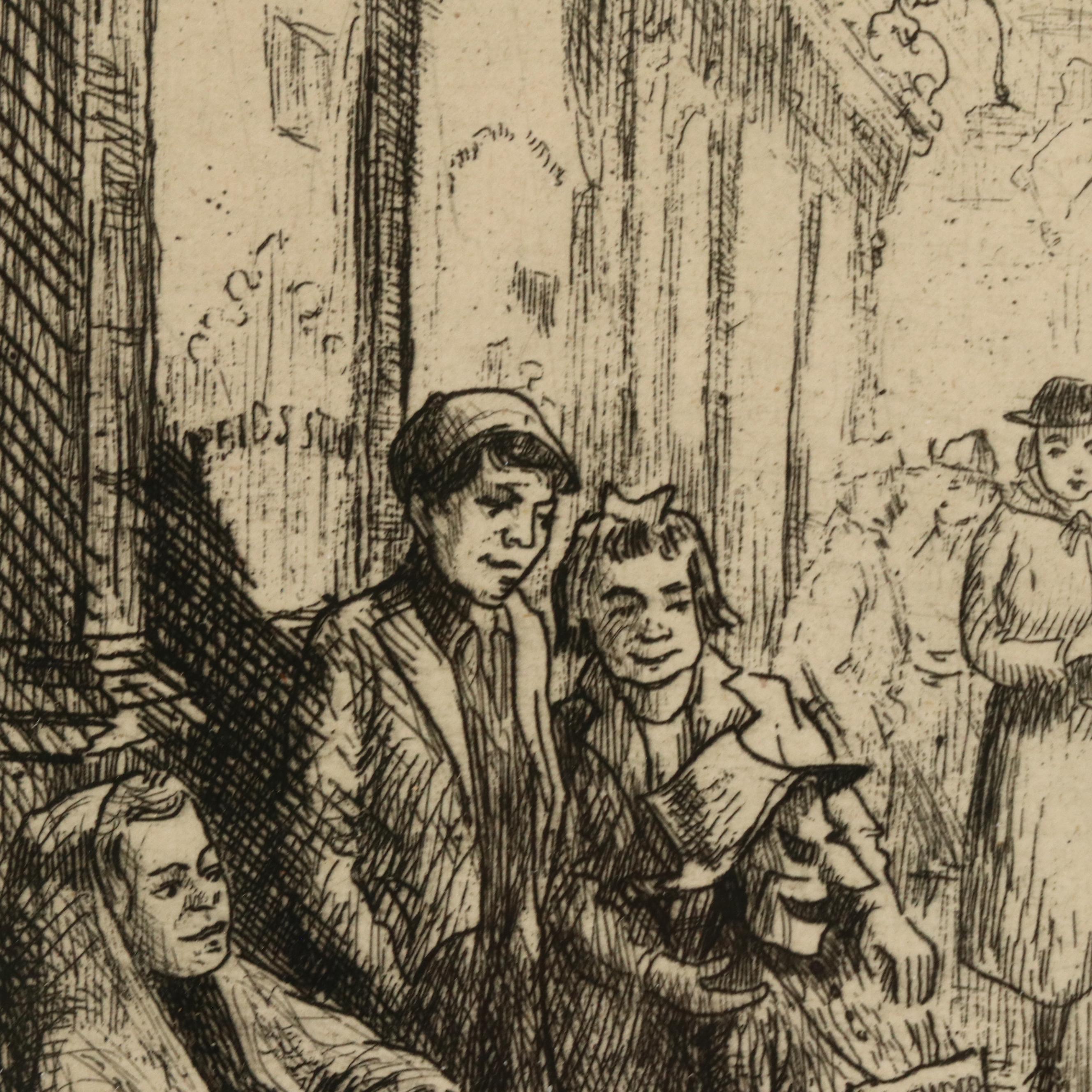 Lithograph After Honoré Daumier "Attends, attends..." and Illustrative Etching